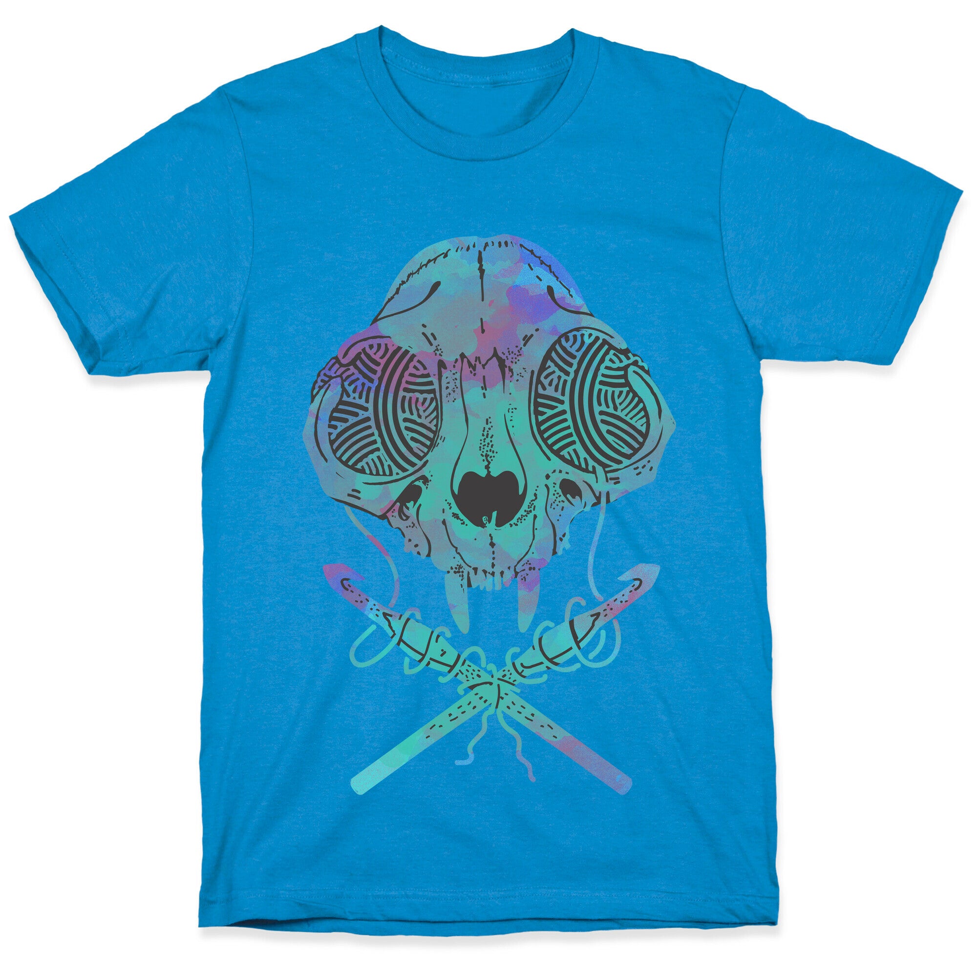 Cat Skull & Crochet Hooks T-Shirt