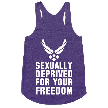 Sexually Deprived For Your Freedom (Air Force) Racerback Tank