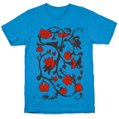 Little Red Riding Hood & Wolf Floral Pattern T-Shirt