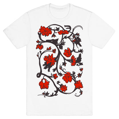 Little Red Riding Hood & Wolf Floral Pattern T-Shirt