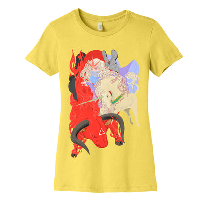 The Last Unicorn and the Red Bull Women's Cotton Tee