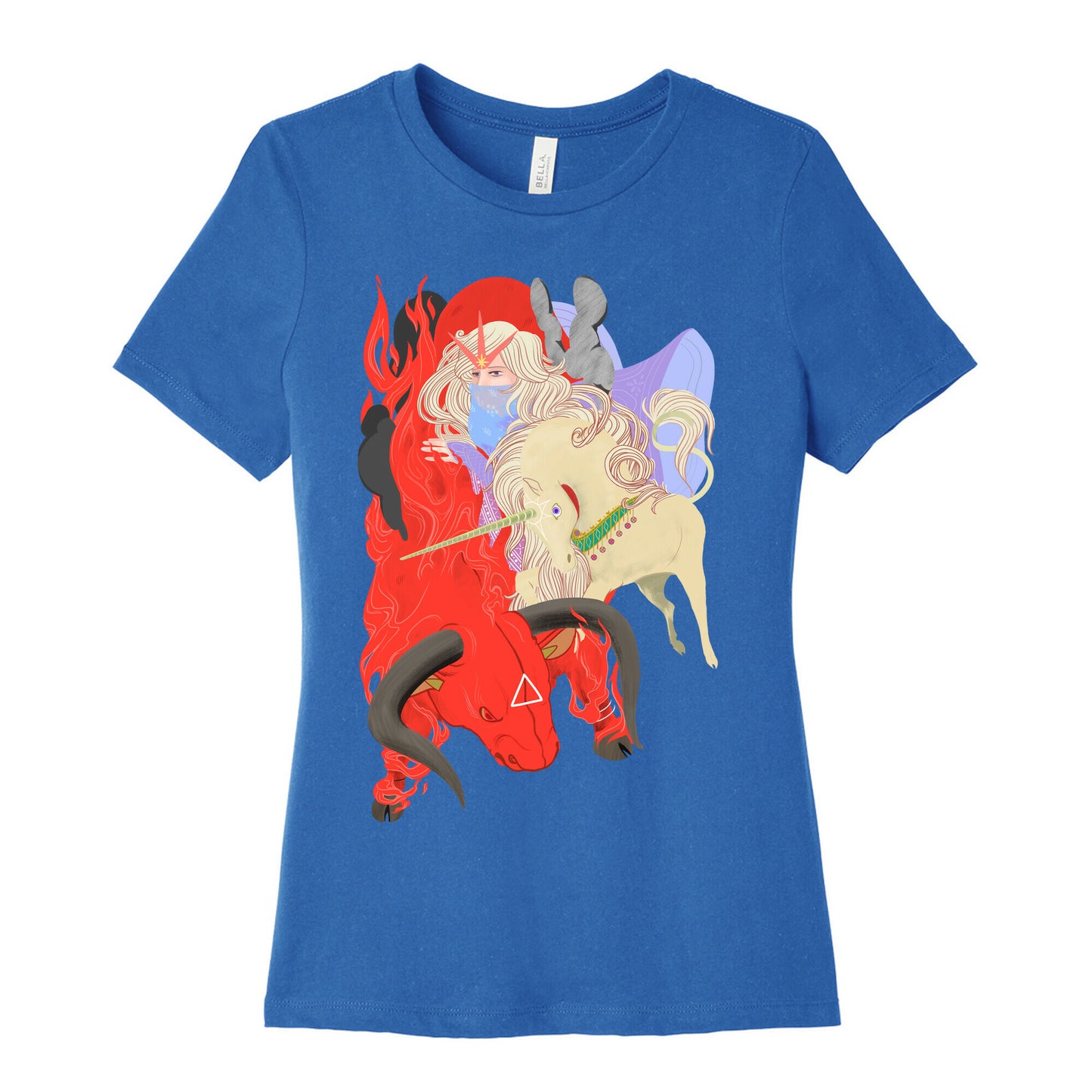 The Last Unicorn and the Red Bull Women's Cotton Tee