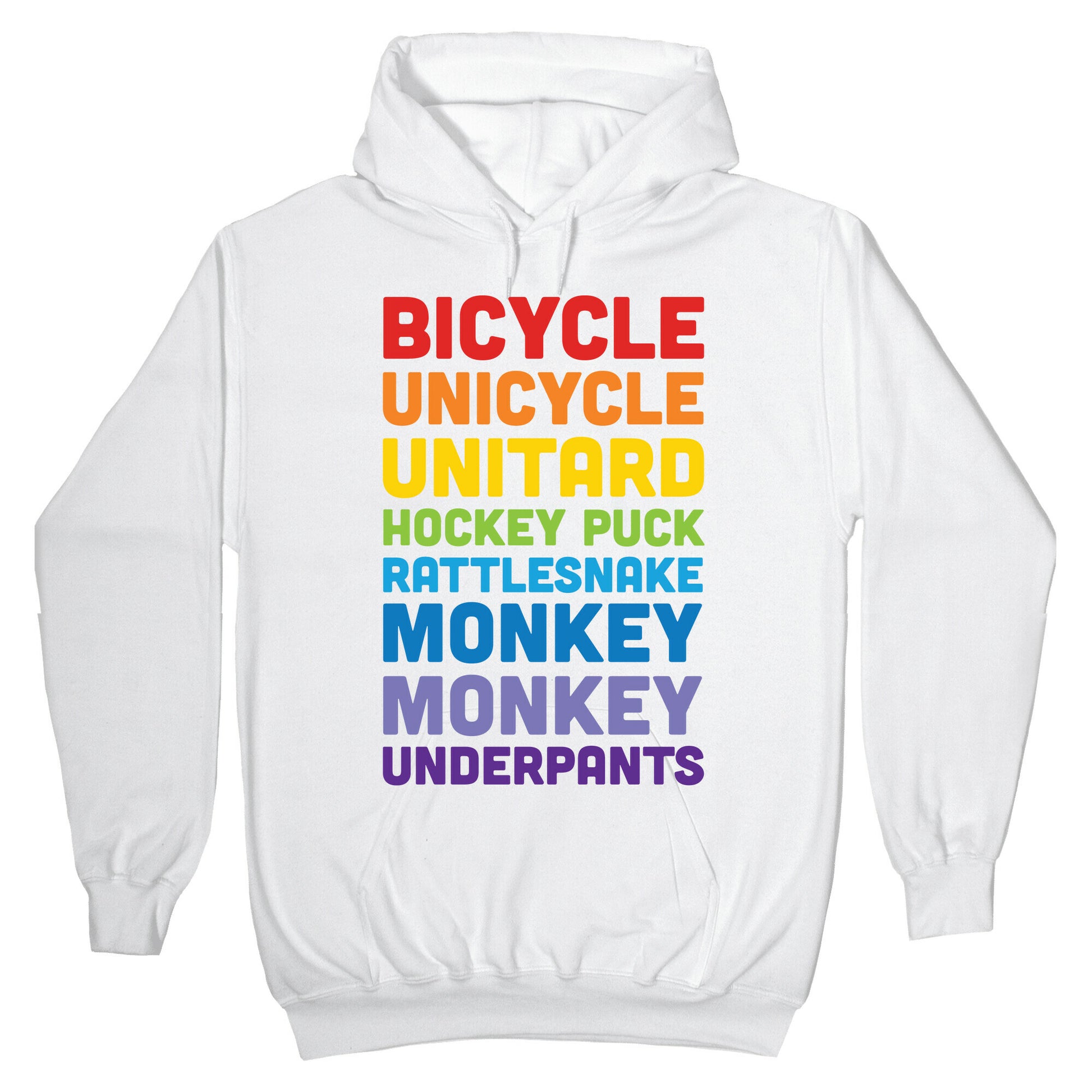 Bicycle Unicycle Unitard Hockey Puck Rattlesnake Monkey Monkey Underpants Hoodie