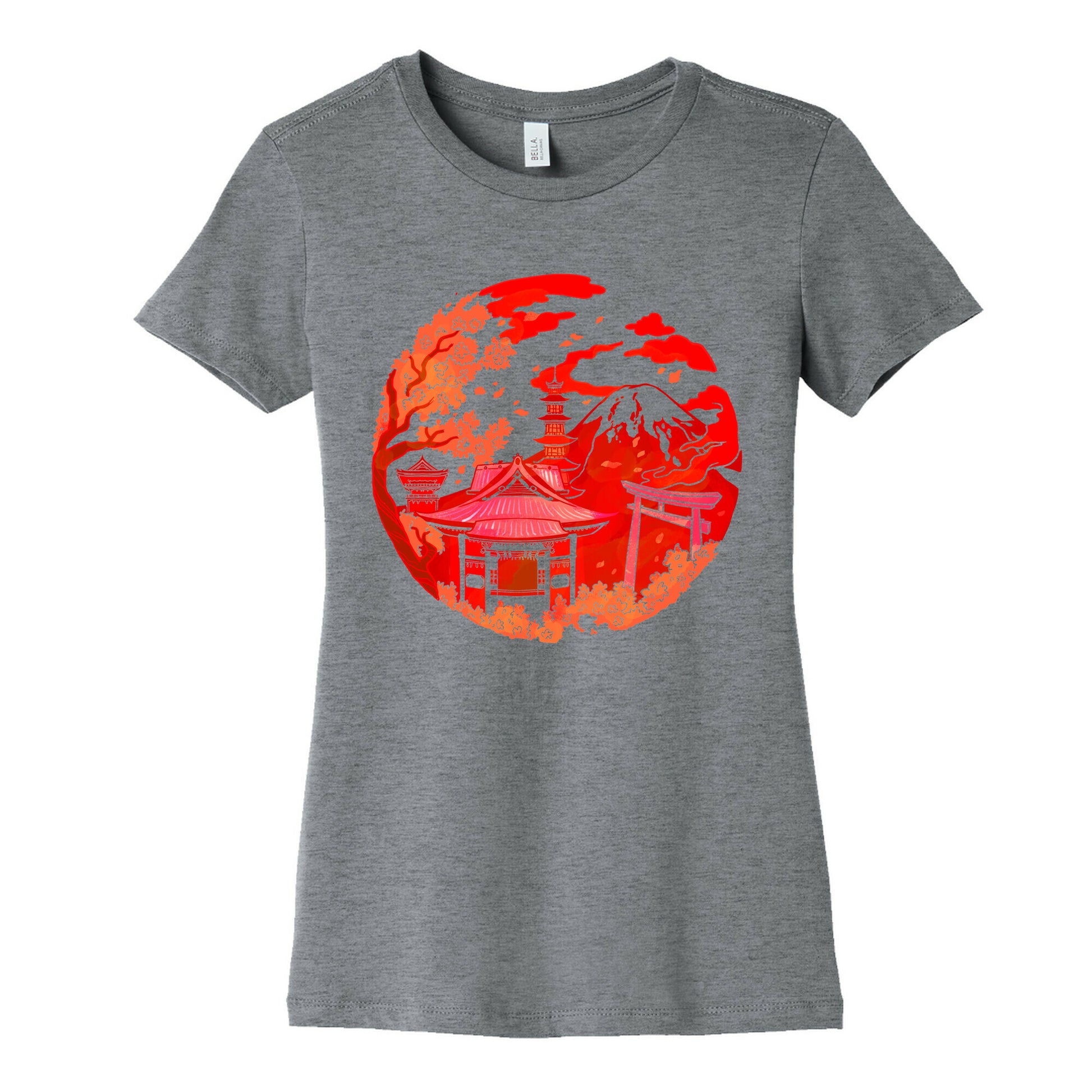 Japan's Mount Fuji and Shinto Shrines Inside the Rising Sun Women's Cotton Tee