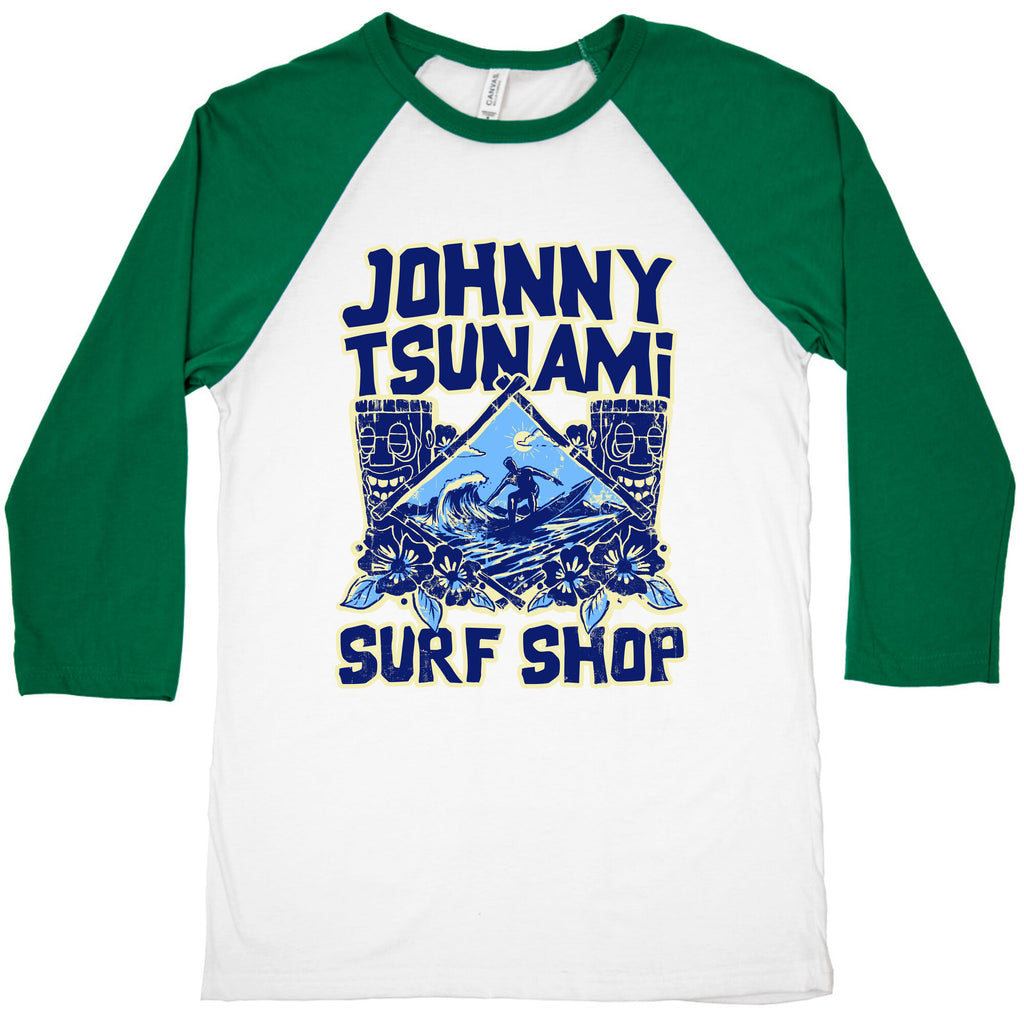 Johnny Tsunami Surf Shop Baseball Tee