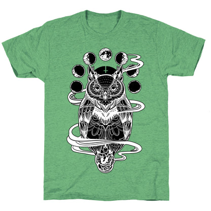 Witch's Owl Under the Phases of the Moon Unisex Triblend Tee