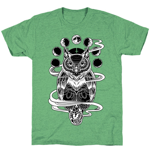 Witch's Owl Under the Phases of the Moon Unisex Triblend Tee