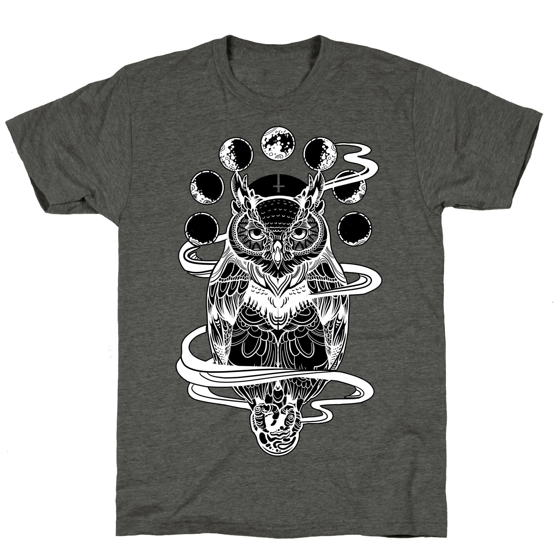 Witch's Owl Under the Phases of the Moon Unisex Triblend Tee