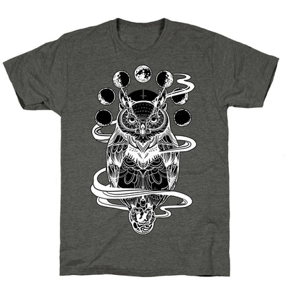 Witch's Owl Under the Phases of the Moon Unisex Triblend Tee