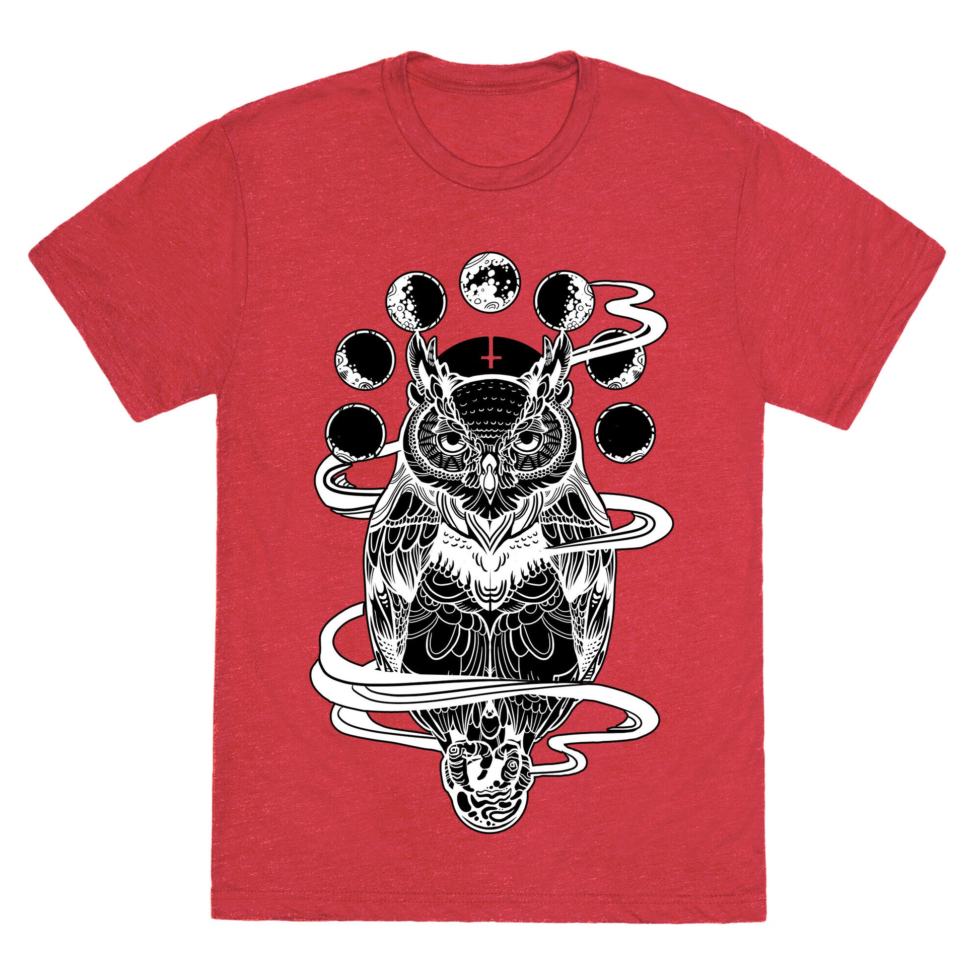 Witch's Owl Under the Phases of the Moon Unisex Triblend Tee