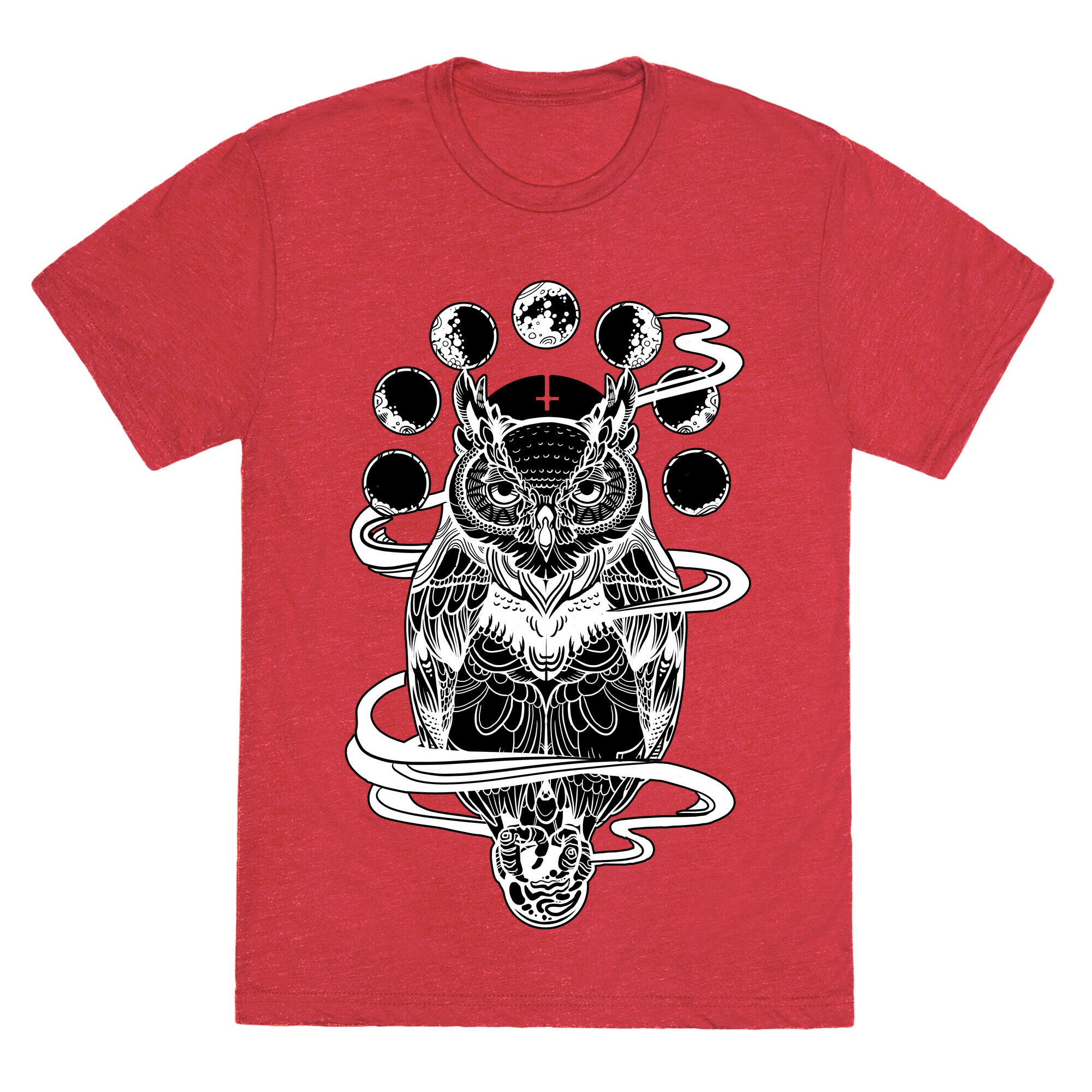 Witch's Owl Under the Phases of the Moon Unisex Triblend Tee