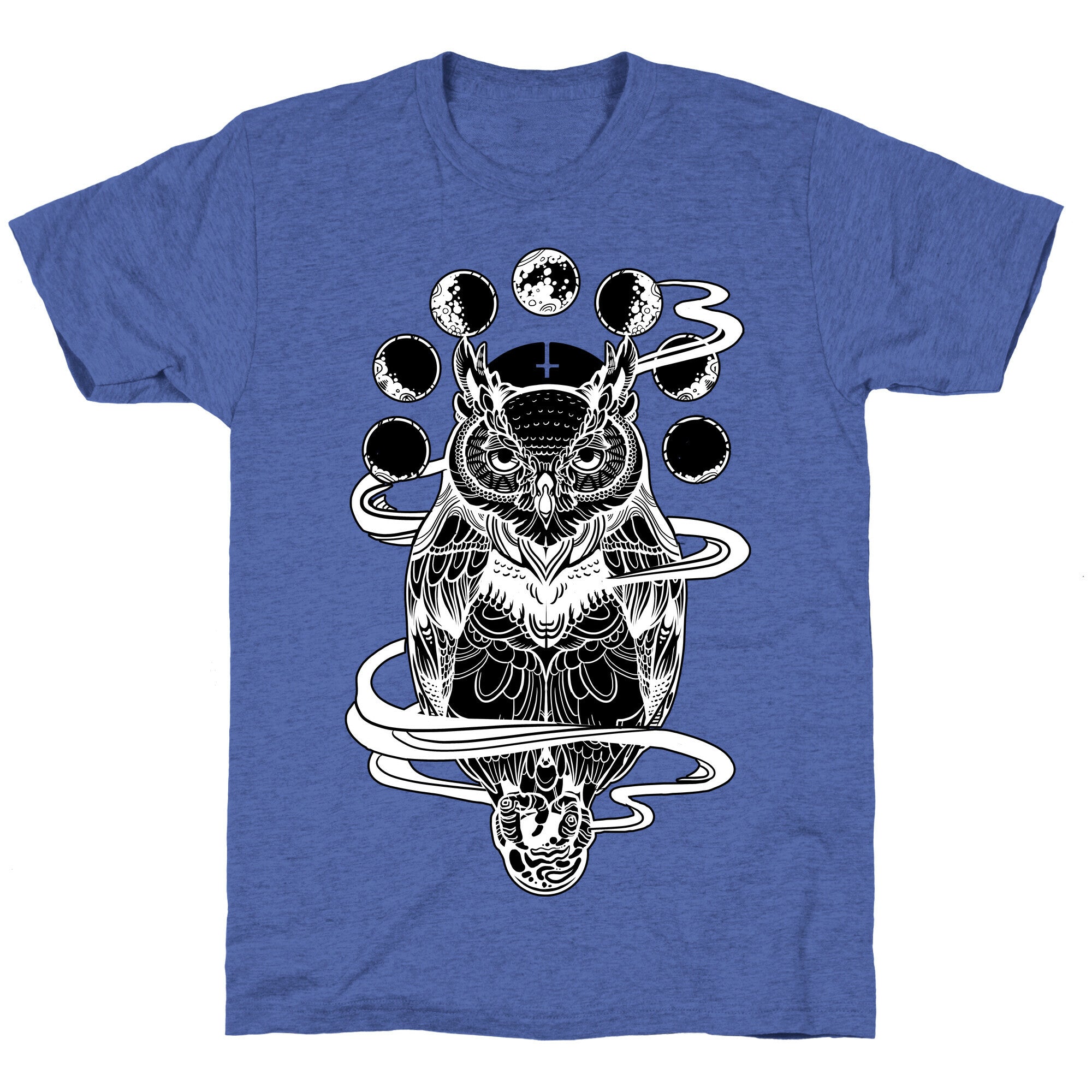 Witch's Owl Under the Phases of the Moon Unisex Triblend Tee