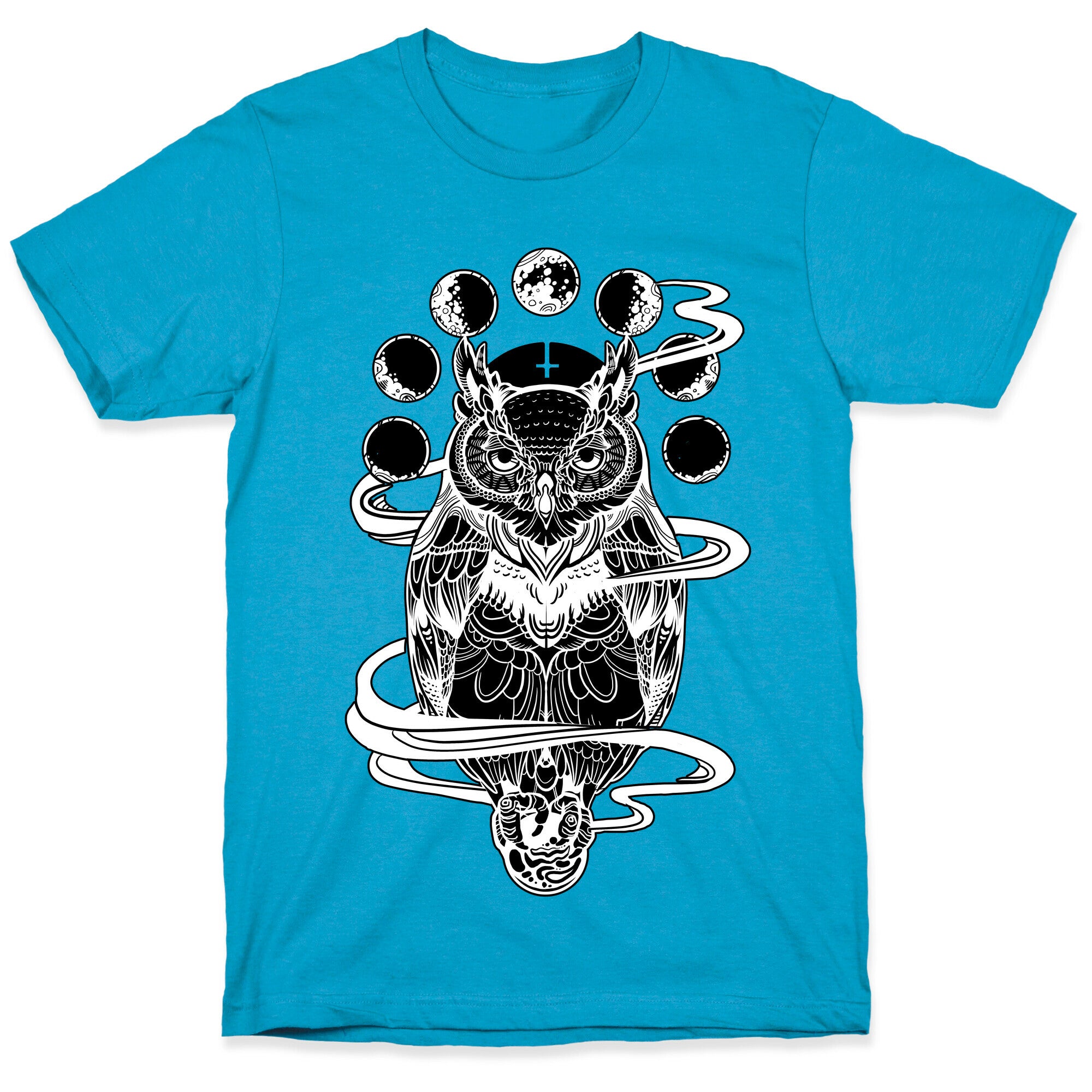 Witch's Owl Under the Phases of the Moon Unisex Triblend Tee