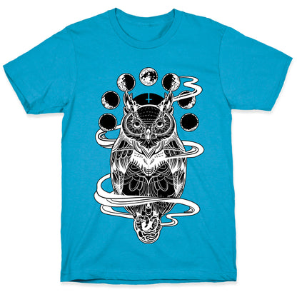 Witch's Owl Under the Phases of the Moon Unisex Triblend Tee
