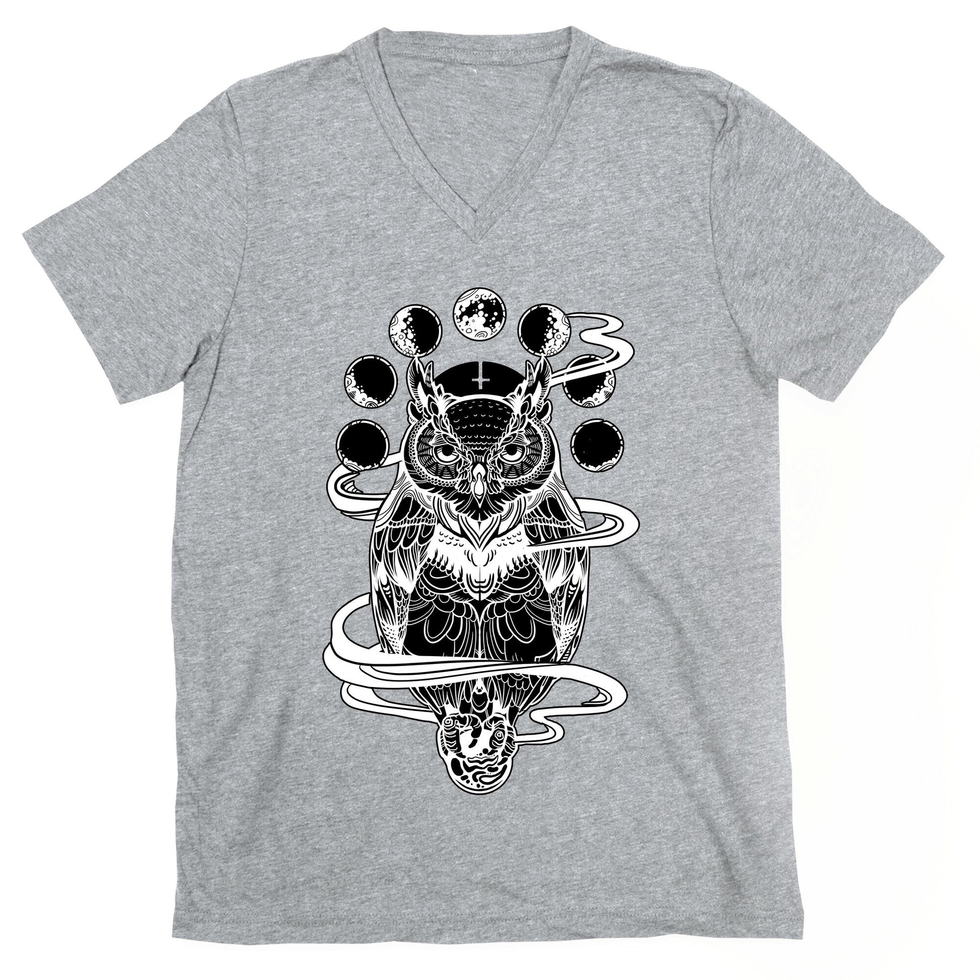 Witch's Owl Under the Phases of the Moon V-Neck