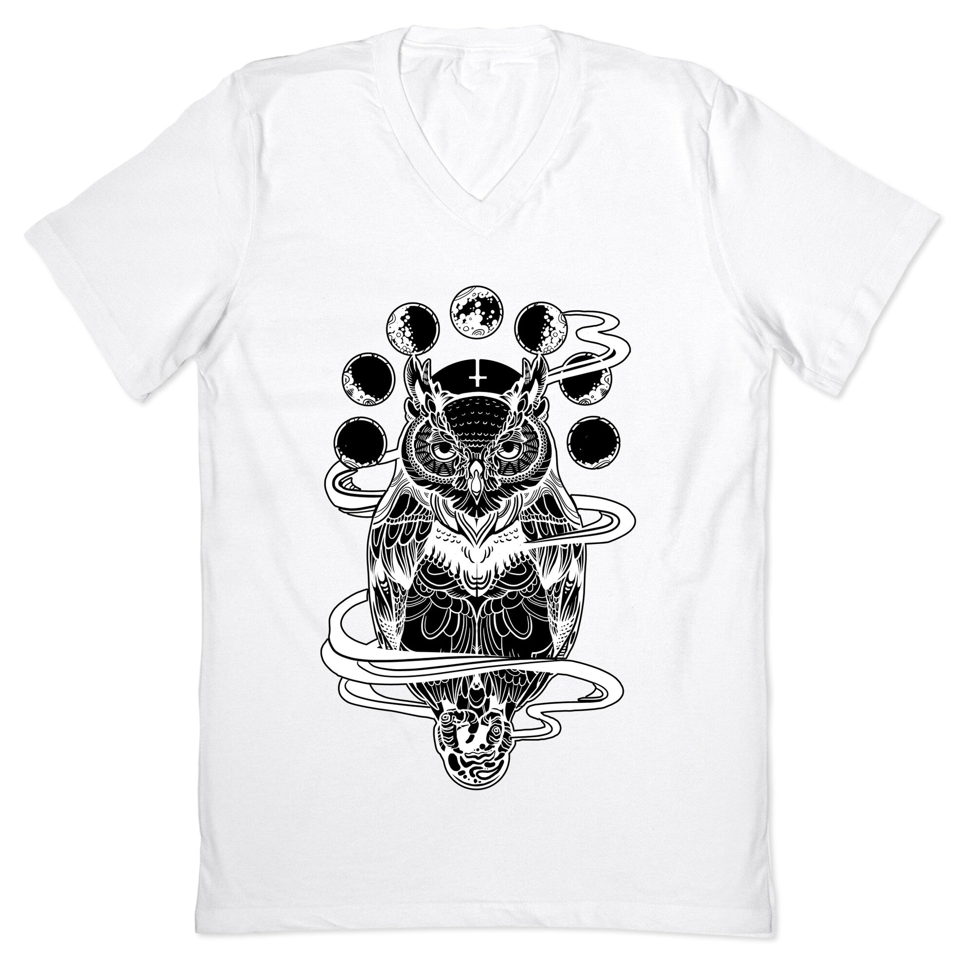 Witch's Owl Under the Phases of the Moon V-Neck