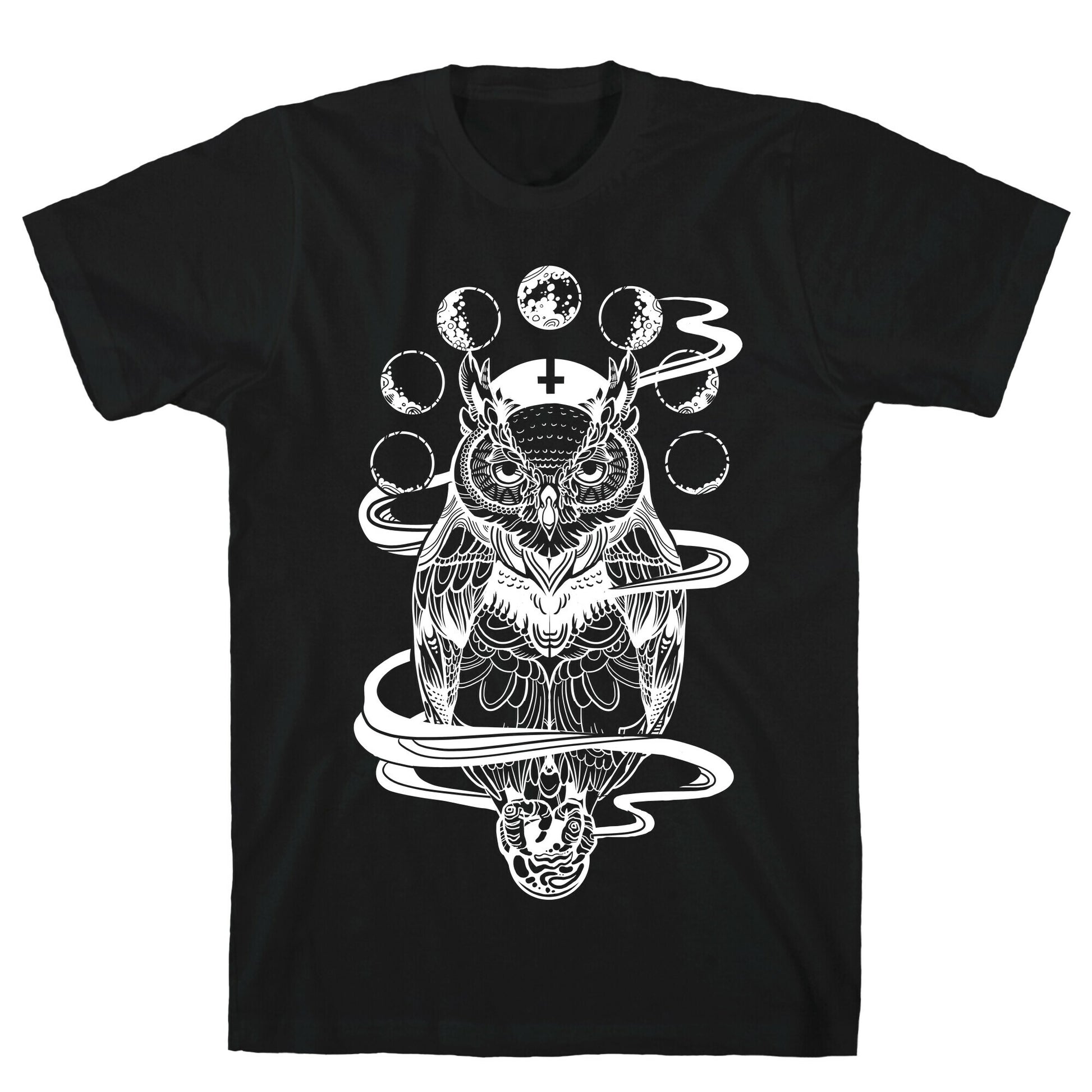 Witch's Owl Under the Phases of the Moon T-Shirt