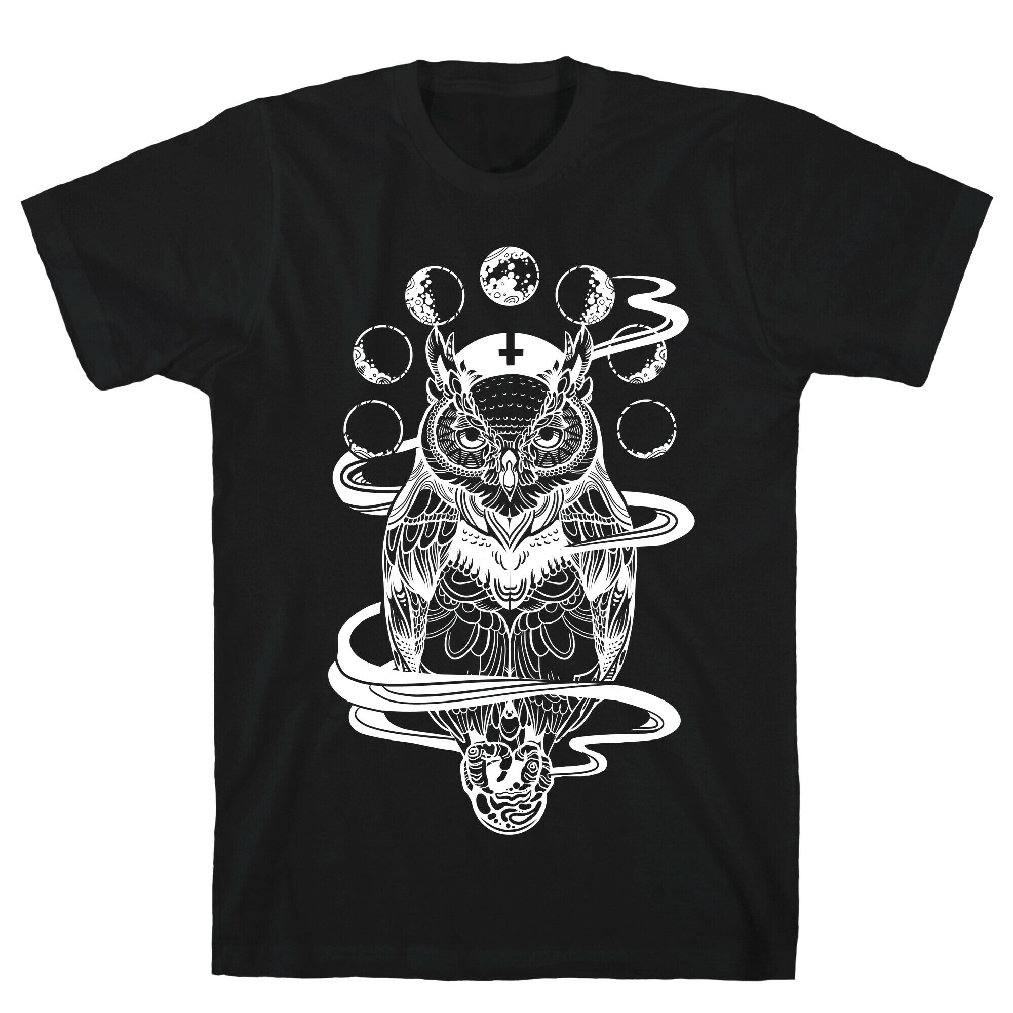Witch's Owl Under the Phases of the Moon T-Shirt