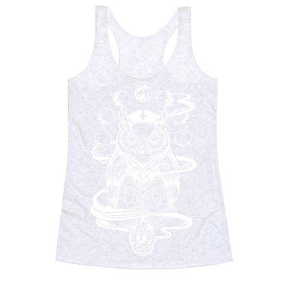 Witch's Owl Under the Phases of the Moon Racerback Tank