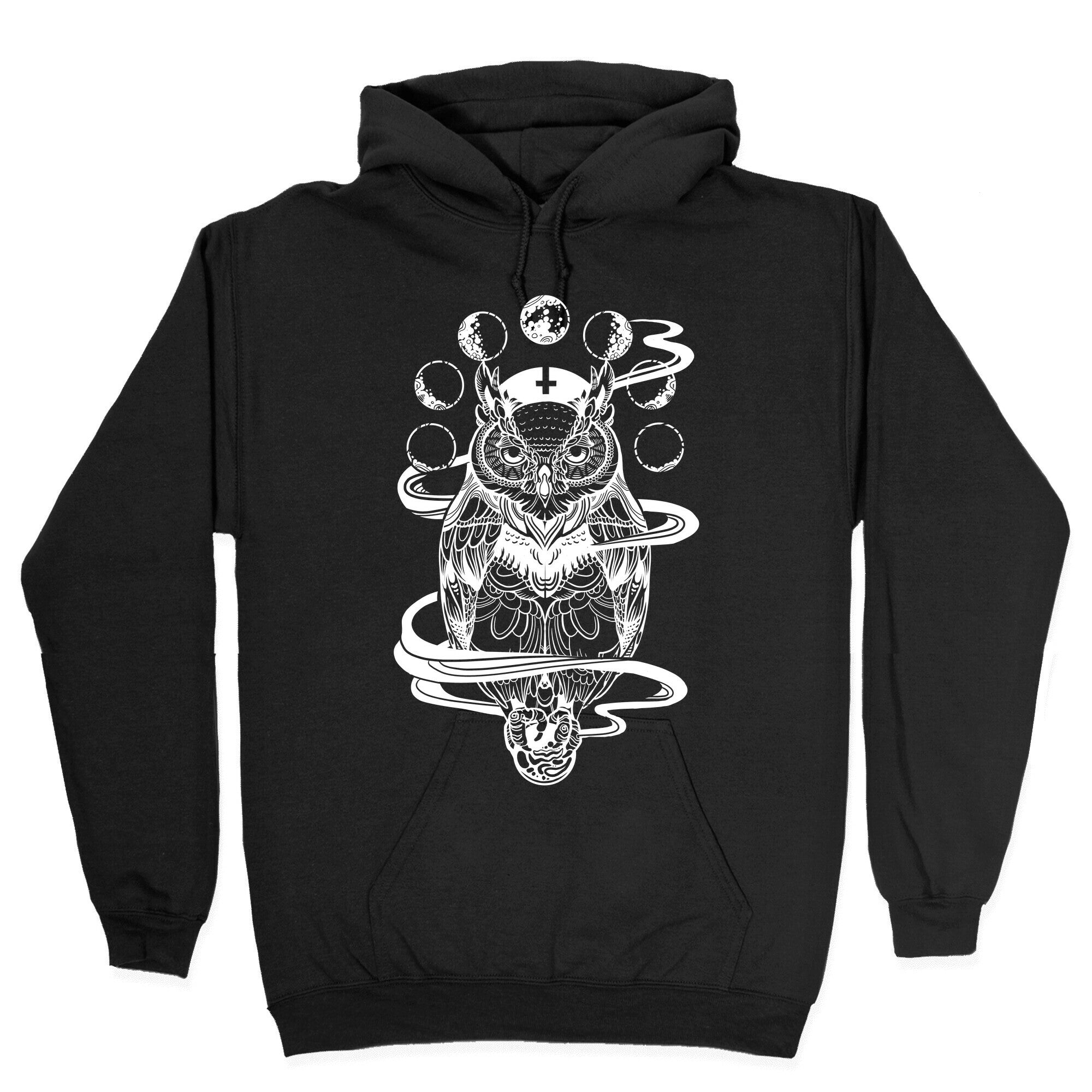 Witch's Owl Under the Phases of the Moon Hoodie