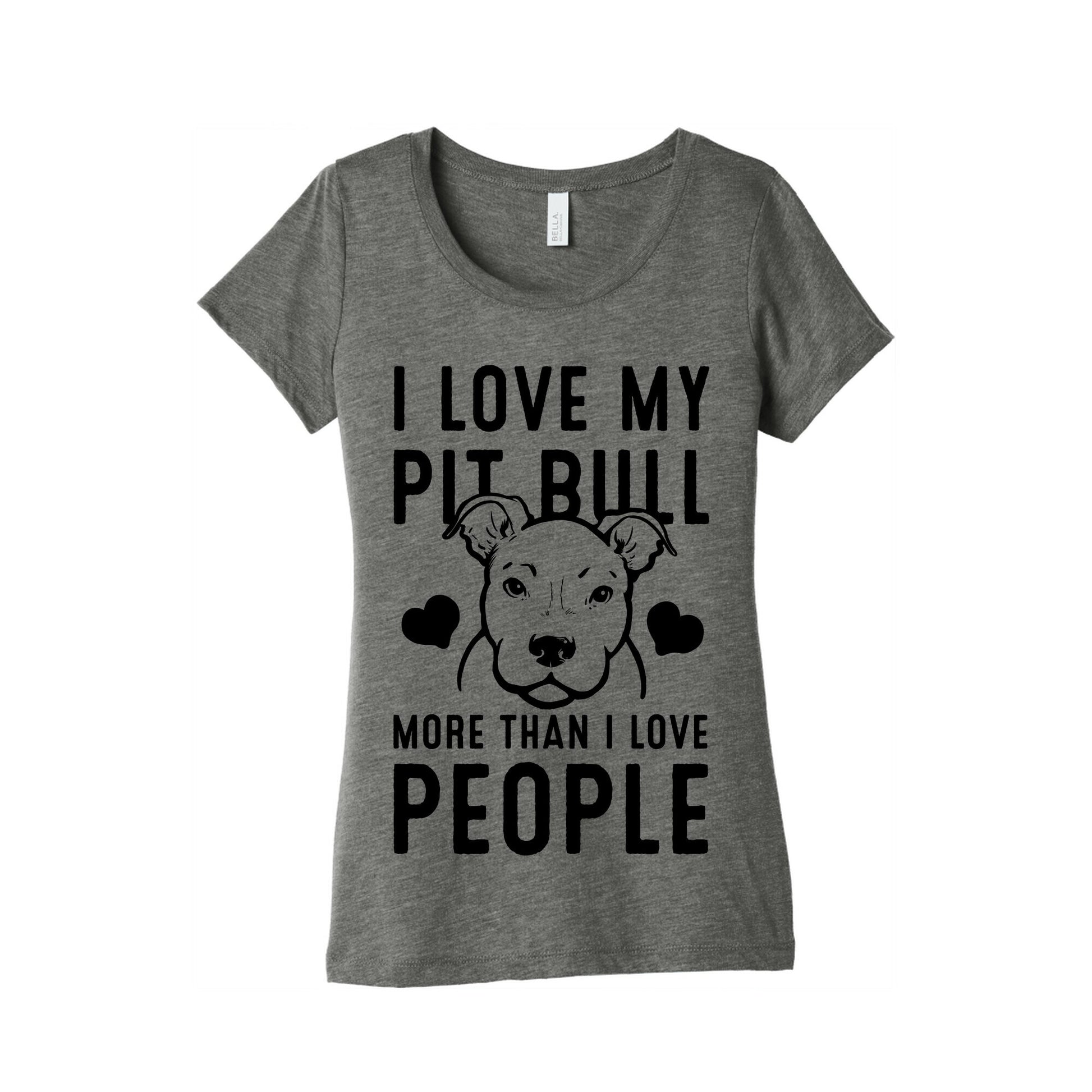 I Love My Pit Bull More Than I Love People Women's Triblend Tee