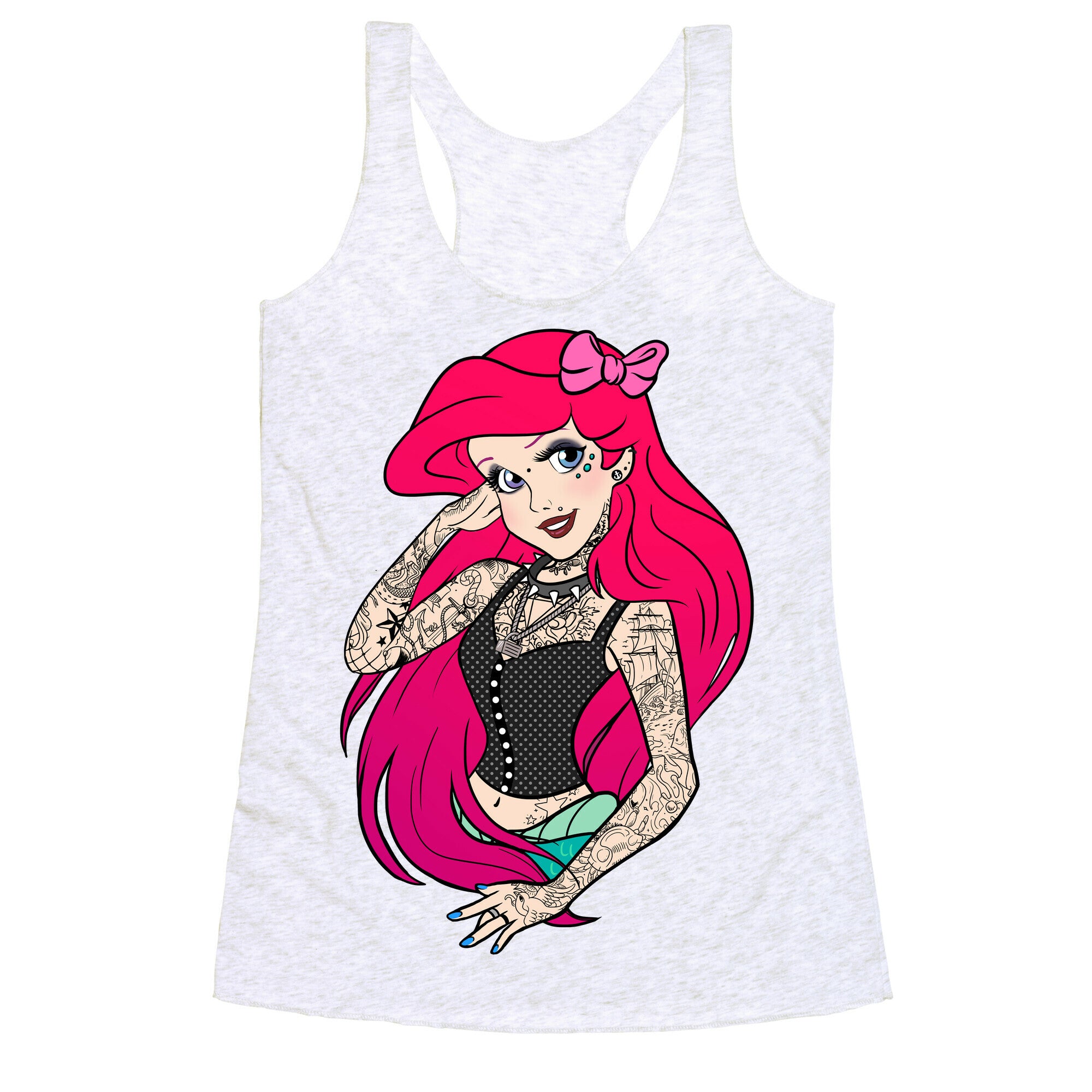 Punk Mermaid Princess Racerback Tank