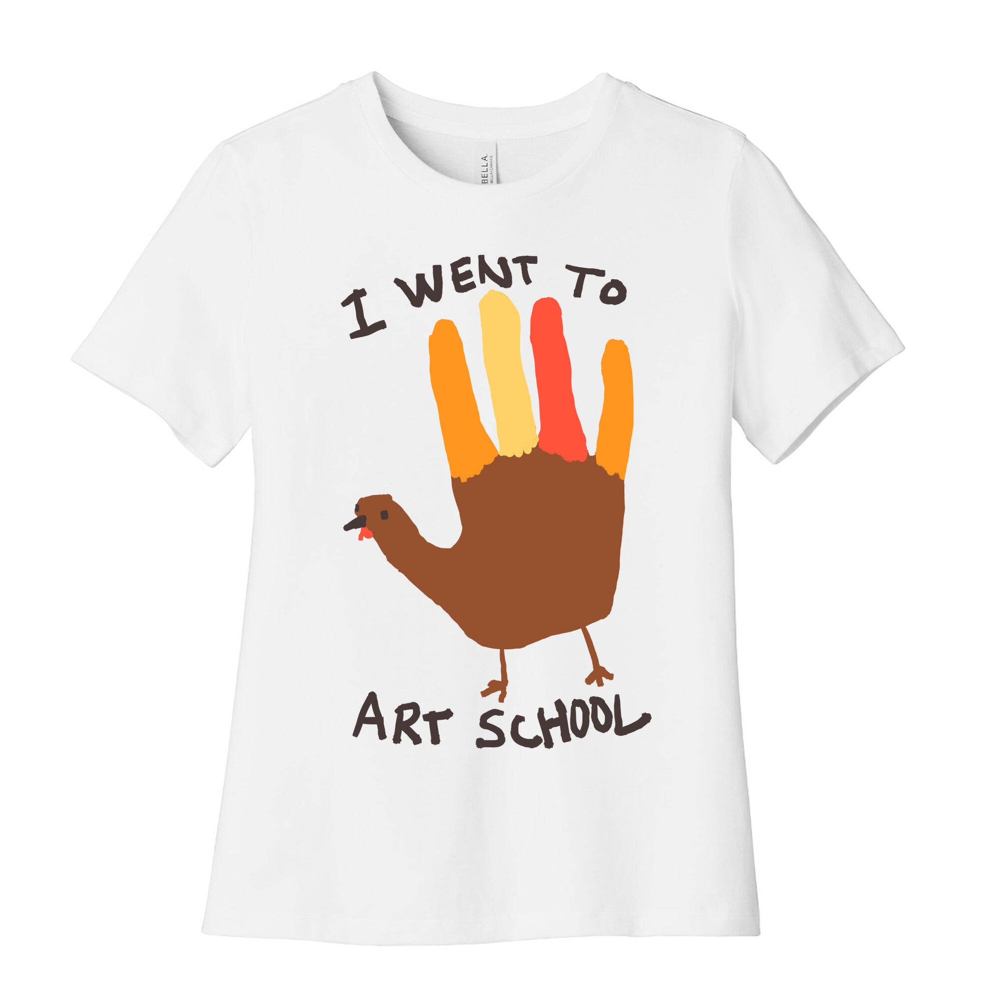 I Went To Art School Hand Turkey Women's Cotton Tee