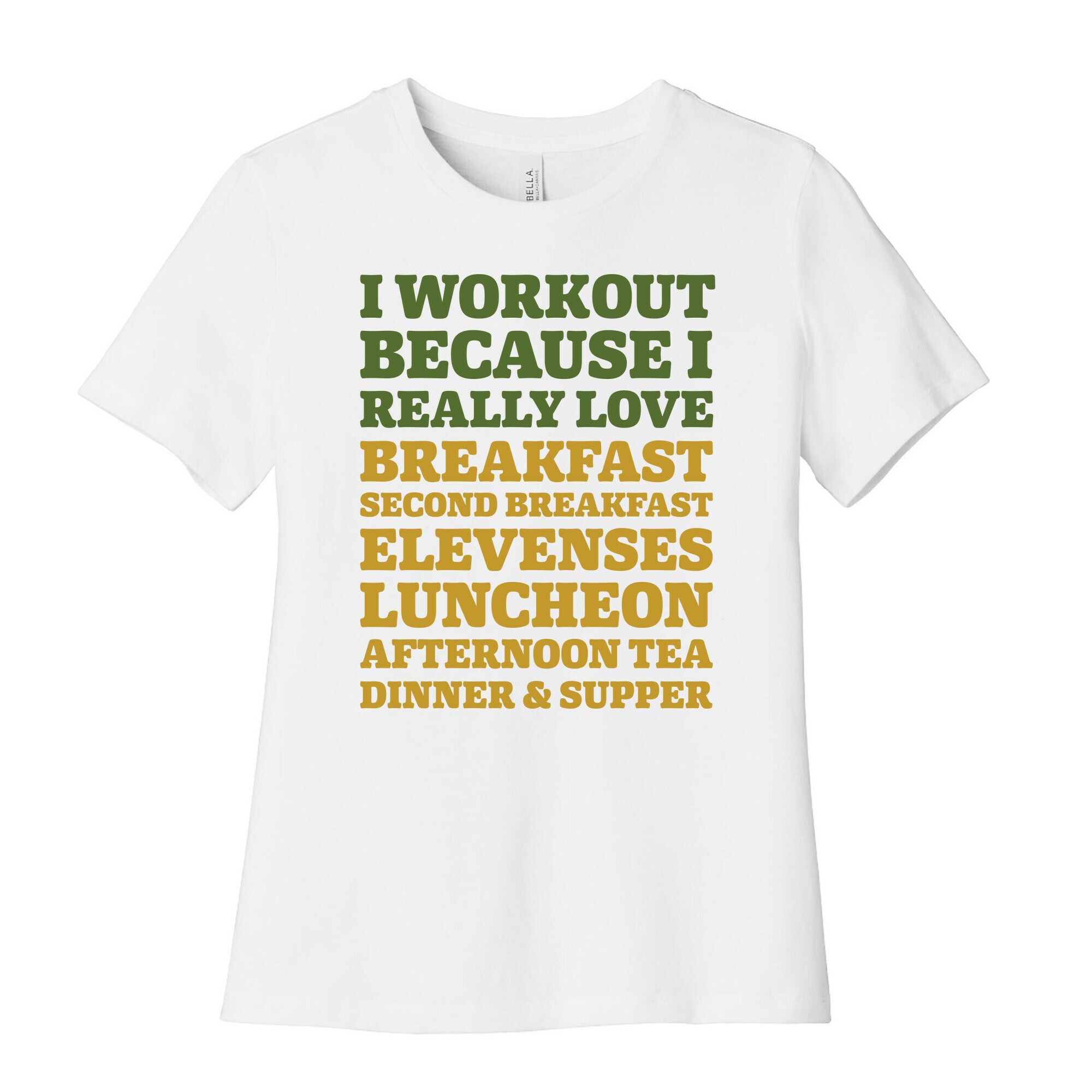 I Workout Because I Love Eating Like a Hobbit Women's Cotton Tee