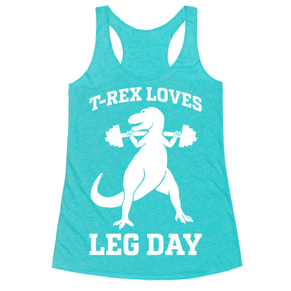 T-Rex Loves Leg Day Racerback Tank