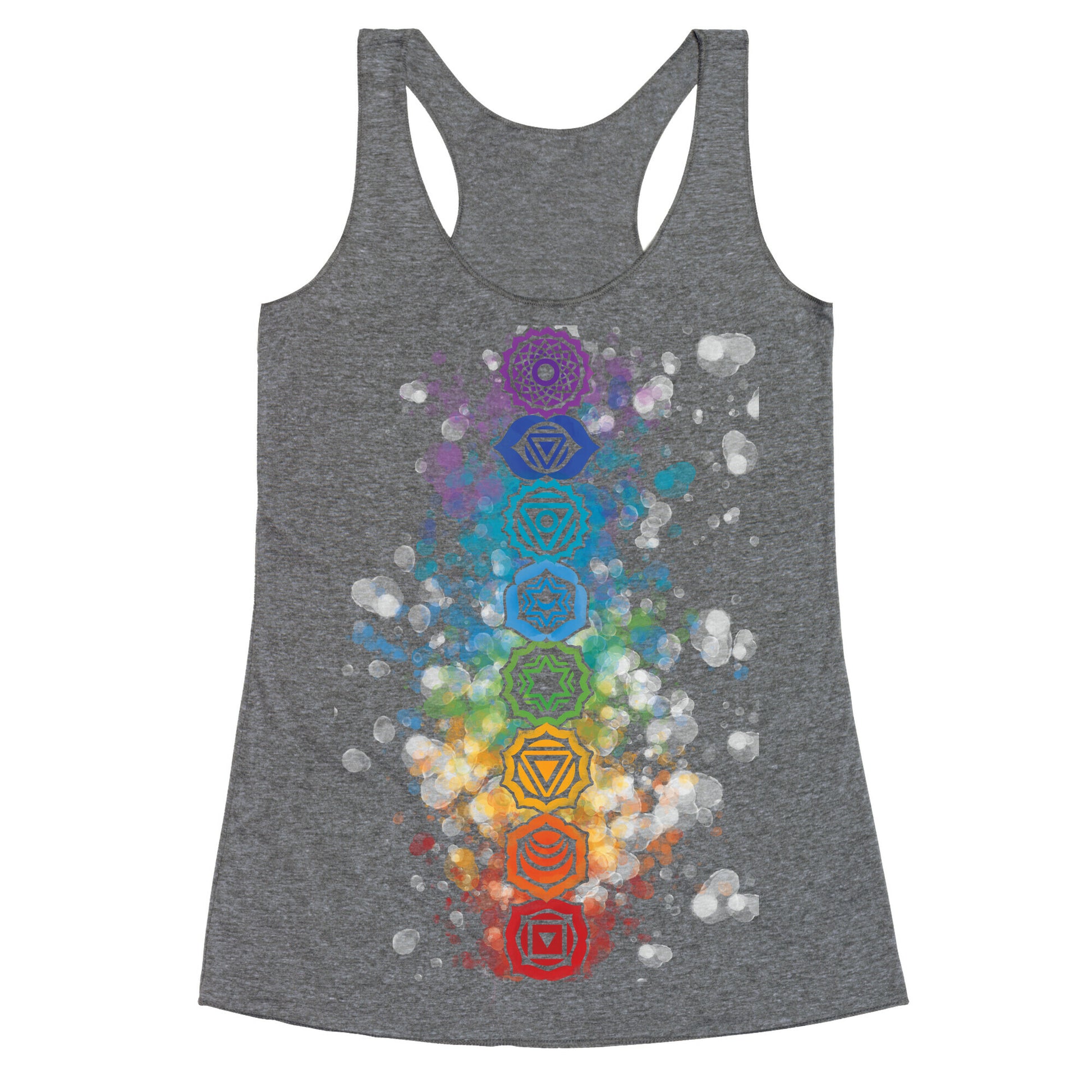 Watercolor Chakra Symbols Racerback Tank
