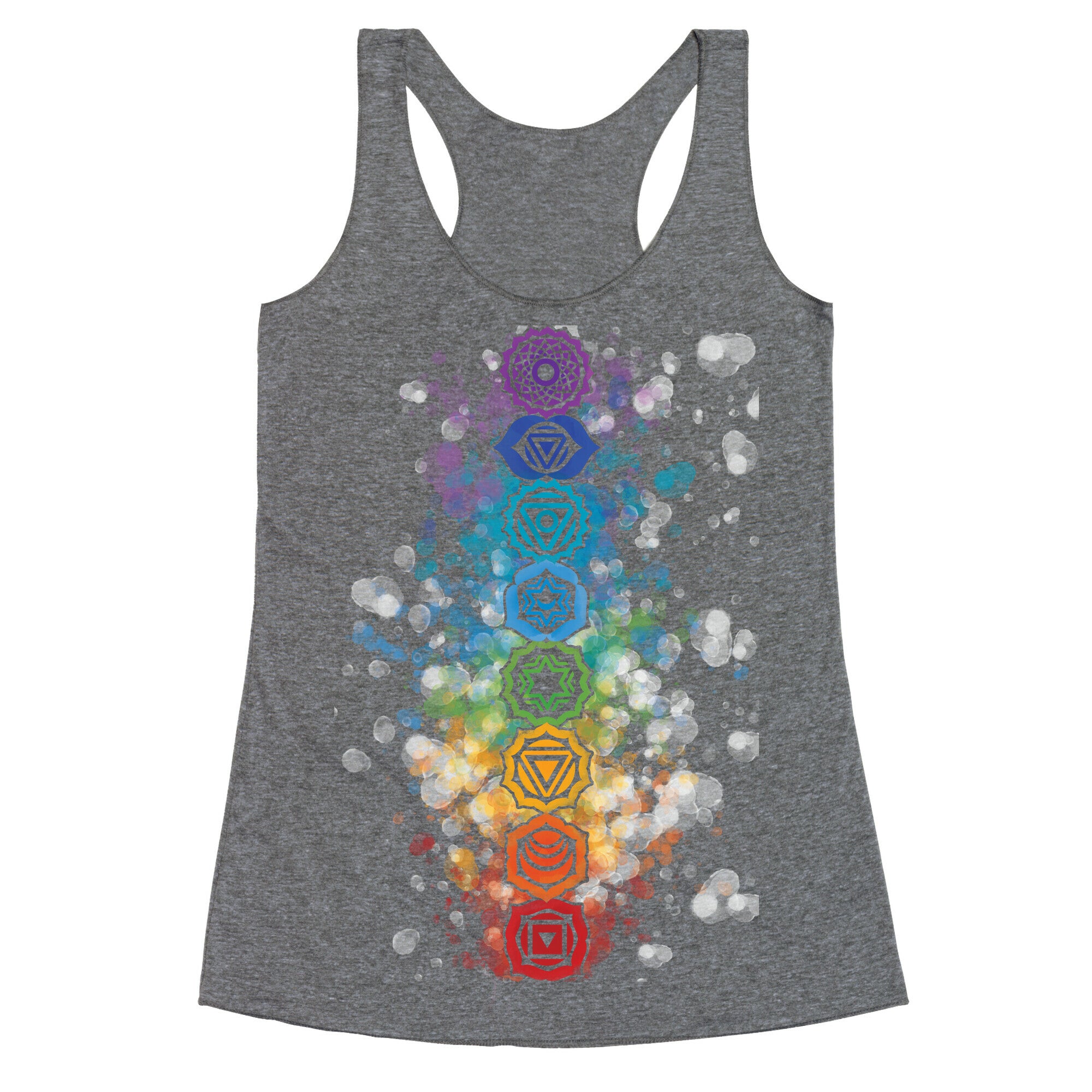 Watercolor Chakra Symbols Racerback Tank