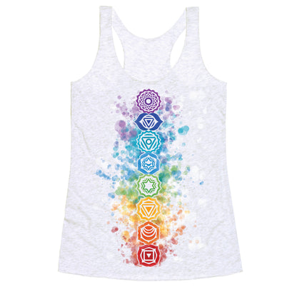 Watercolor Chakra Symbols Racerback Tank