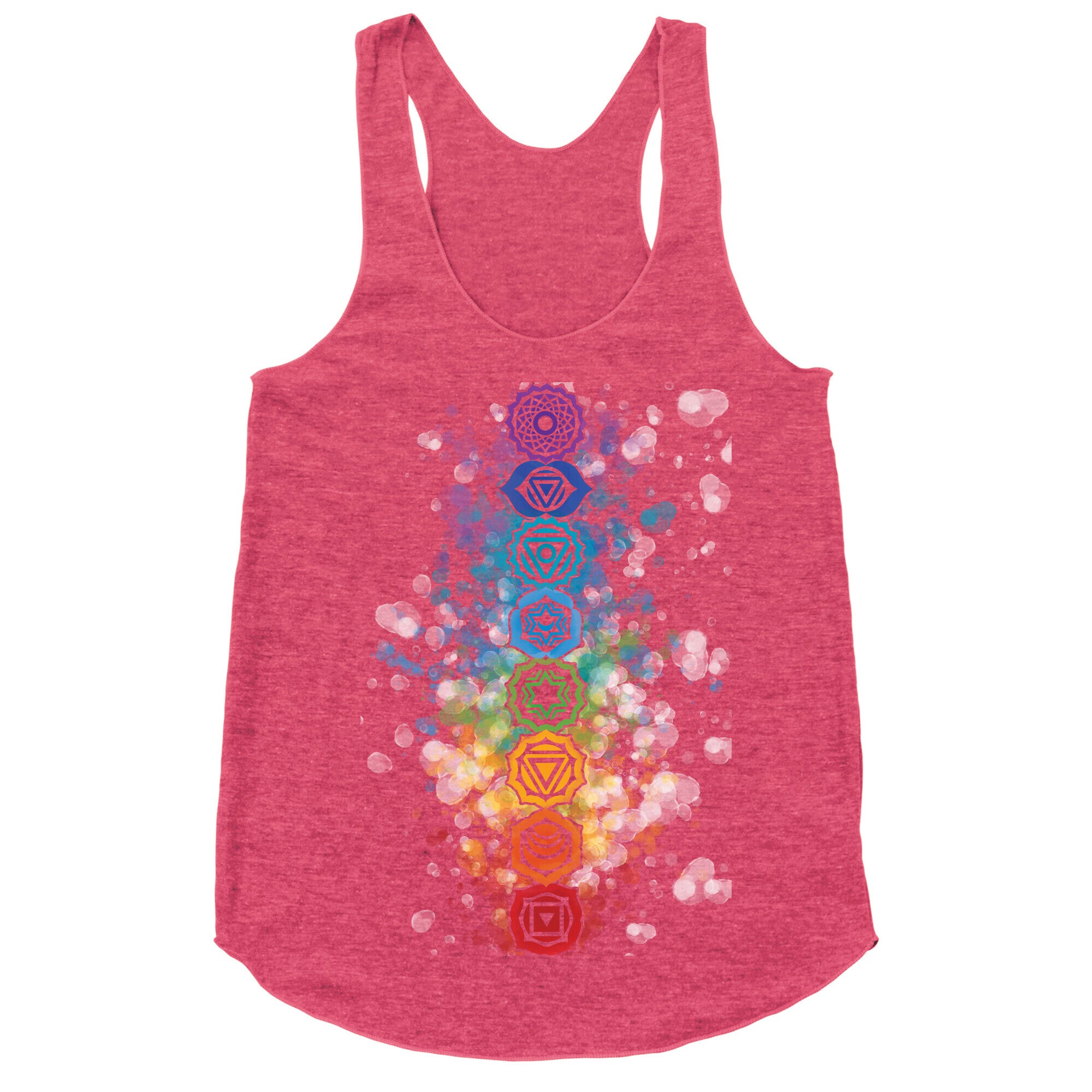 Watercolor Chakra Symbols Racerback Tank
