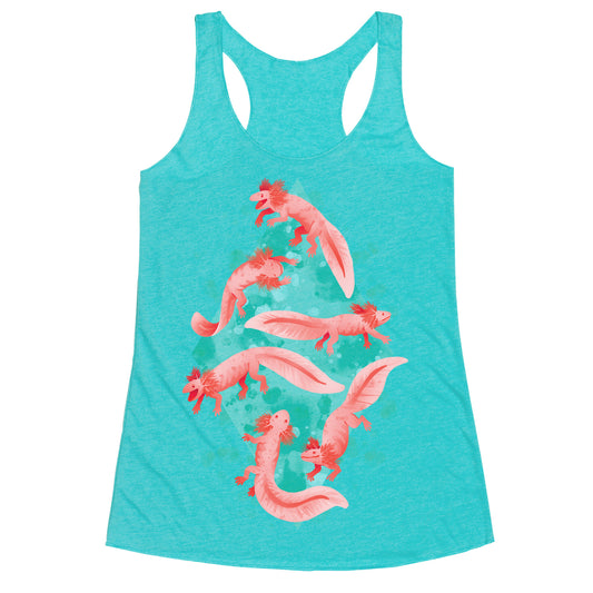 Cute Pastel Axolotls Racerback Tank