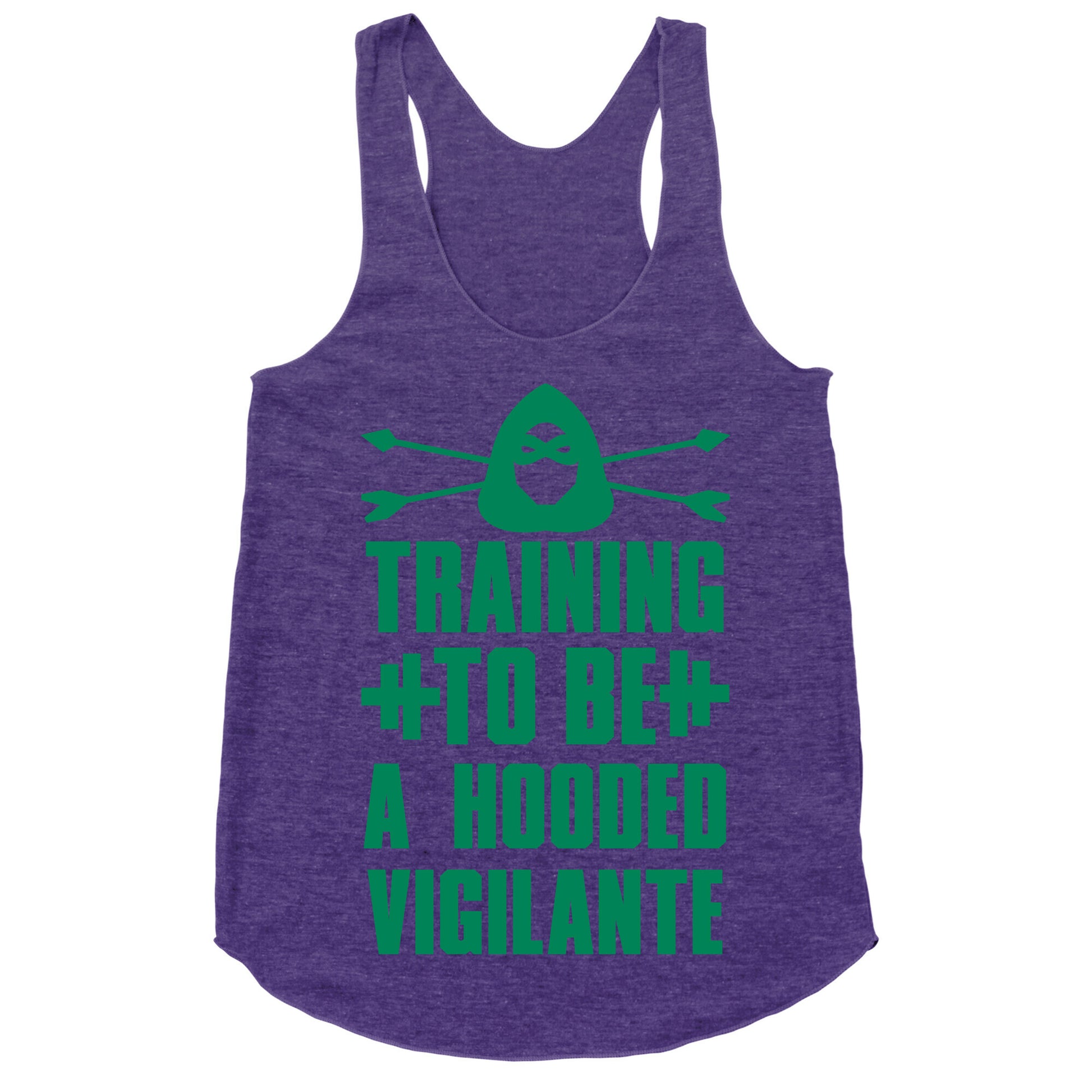 Training to be a Hooded Vigilante Racerback Tank