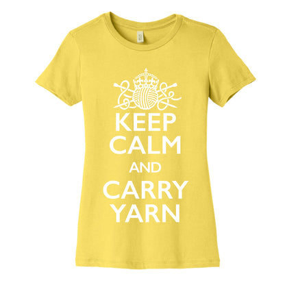 Keep Calm And Carry Yarn (Knitting) Women's Cotton Tee