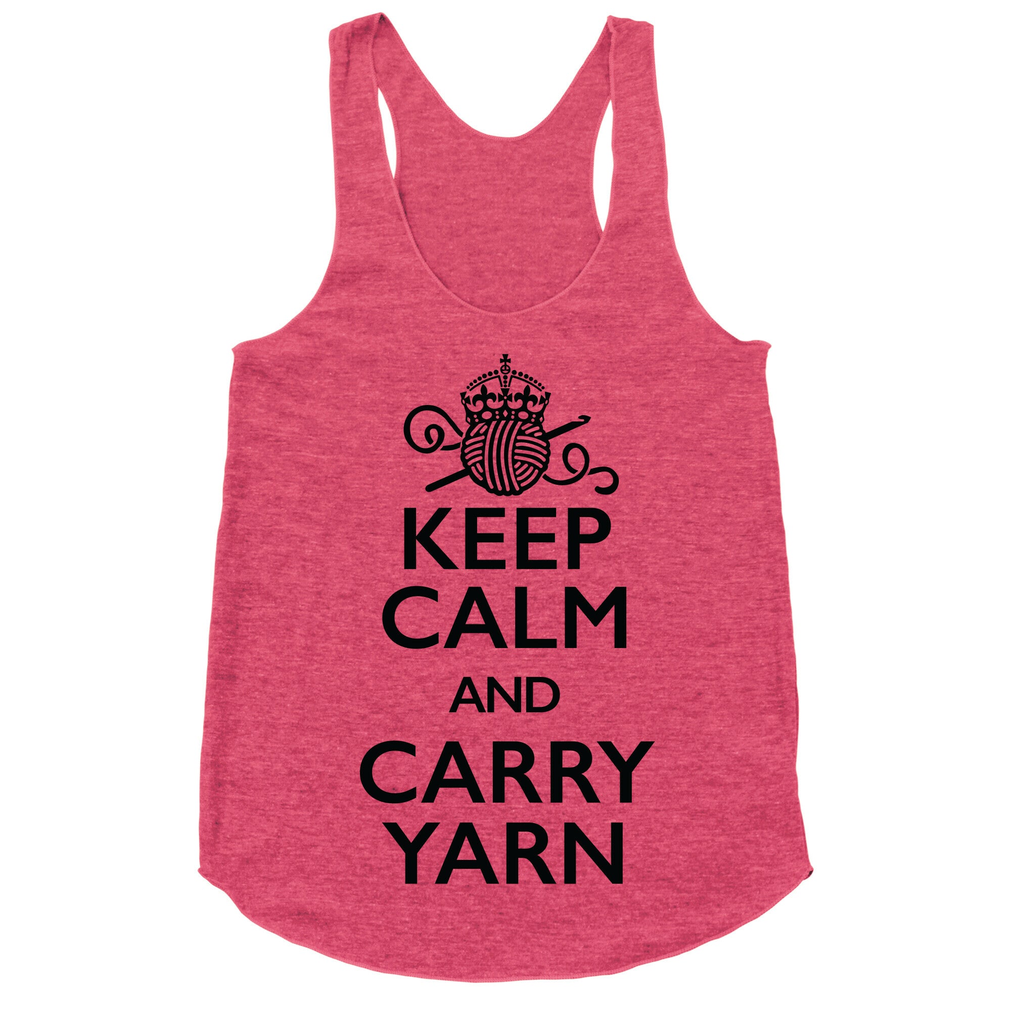 Keep Calm And Carry Yarn (Crochet) Racerback Tank