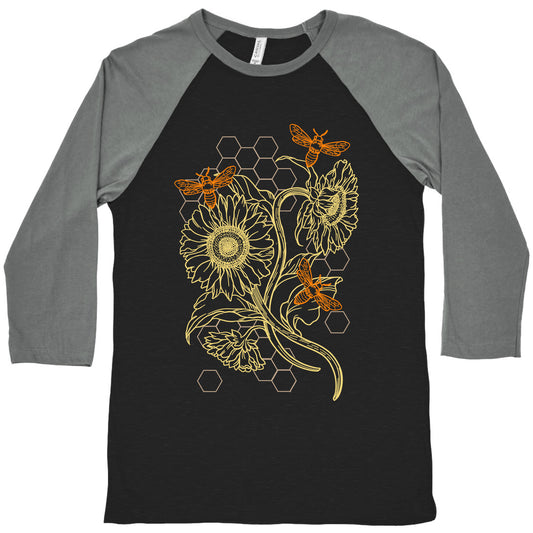 Honeybees & Sunflowers Baseball Tee