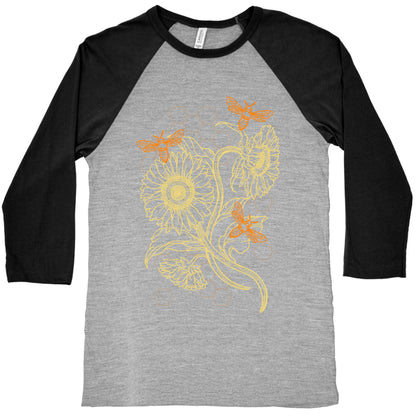 Honeybees & Sunflowers Baseball Tee