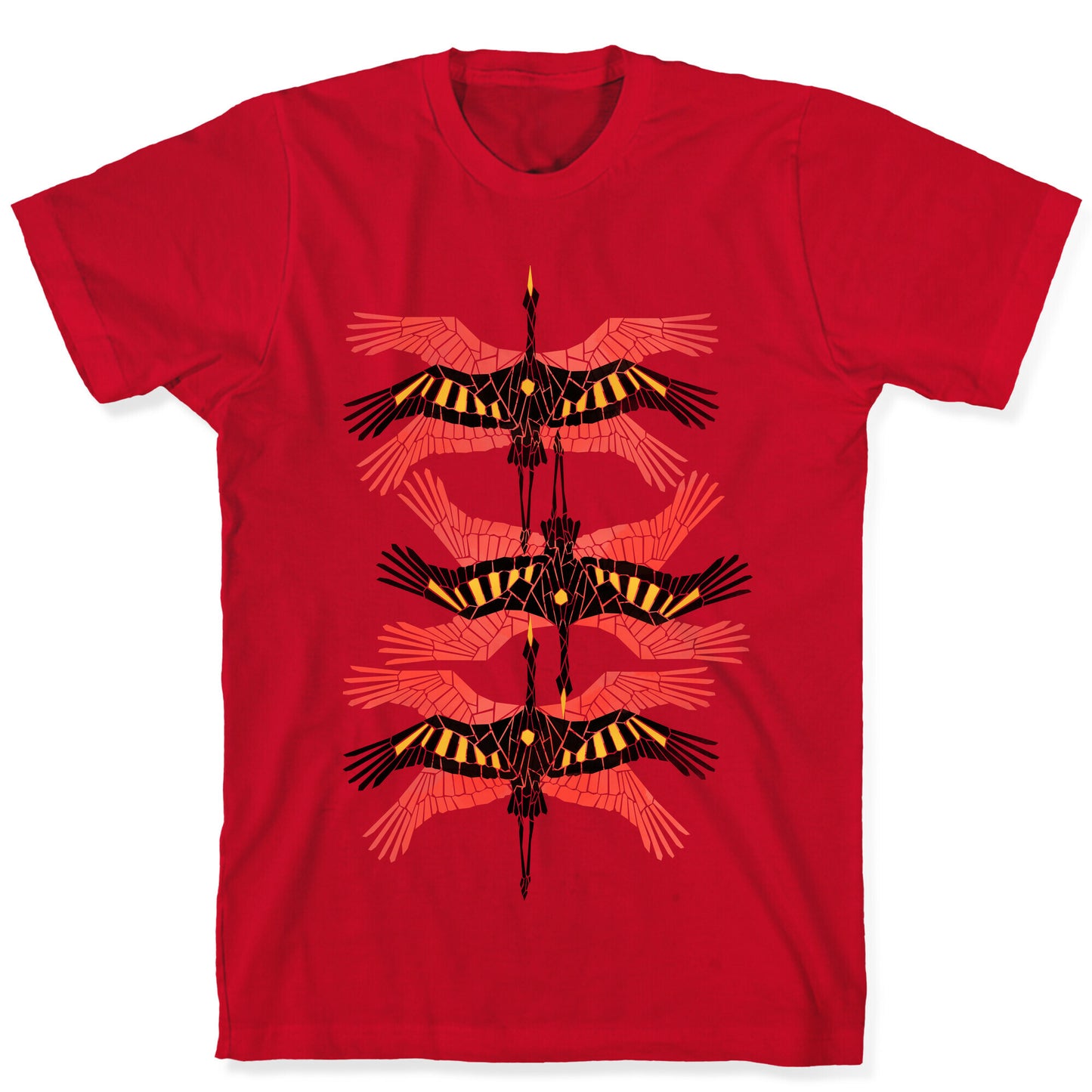 Geometric Deco Flying Cranes T-Shirt