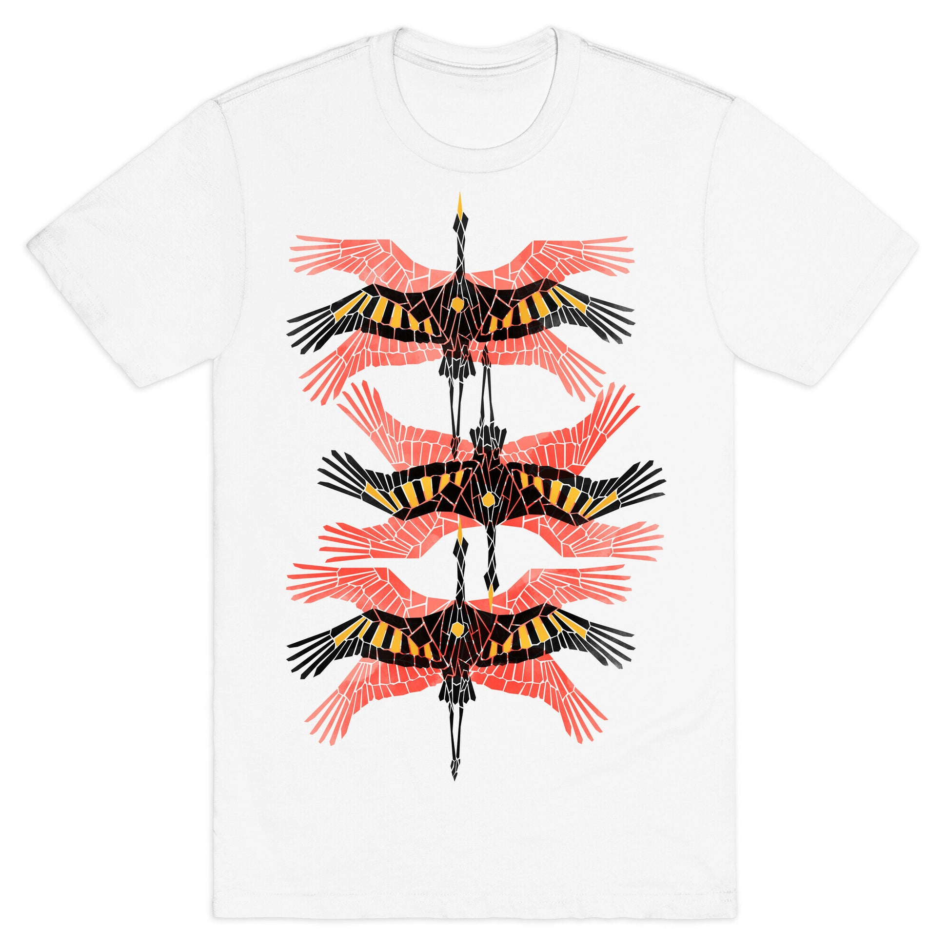 Geometric Deco Flying Cranes T-Shirt