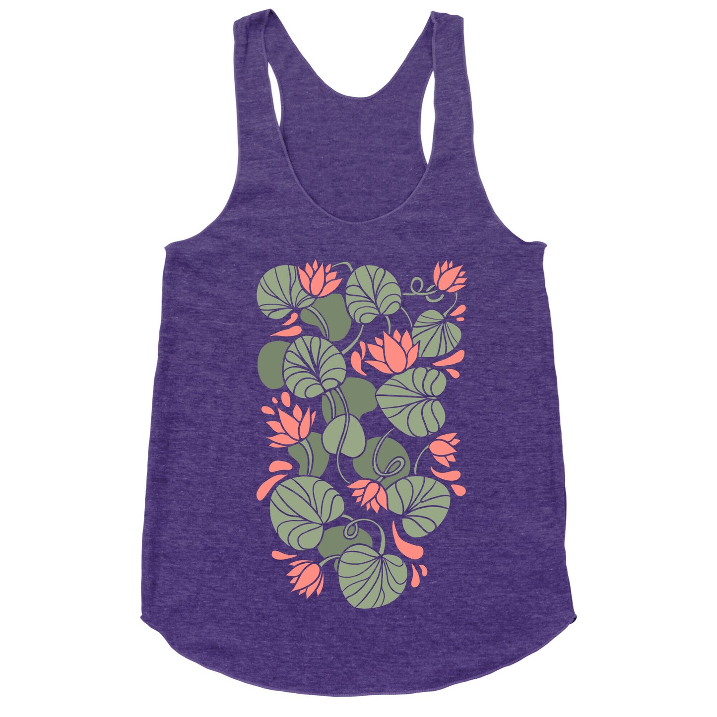 Art Nouveau Water Lilies Racerback Tank