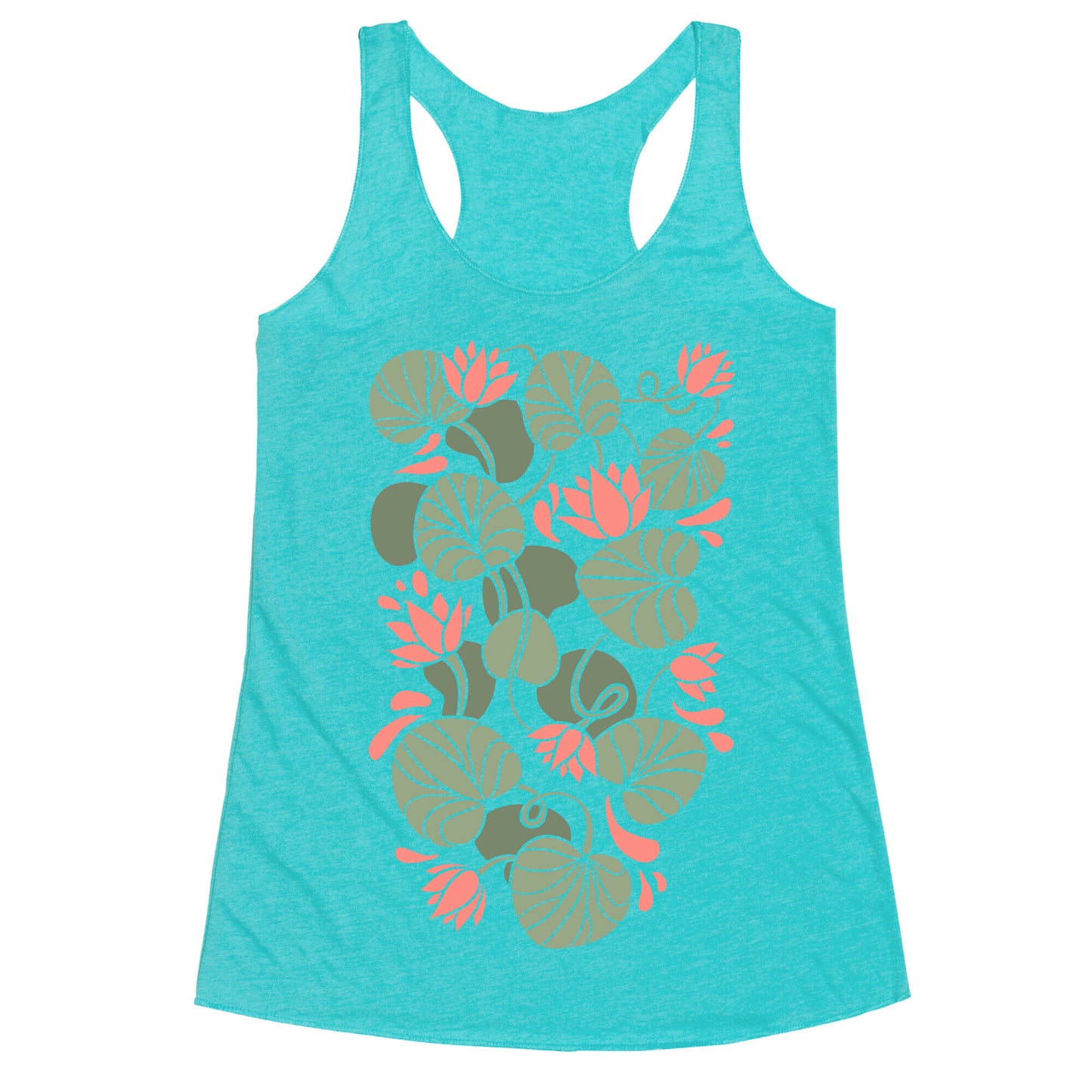 Art Nouveau Water Lilies Racerback Tank