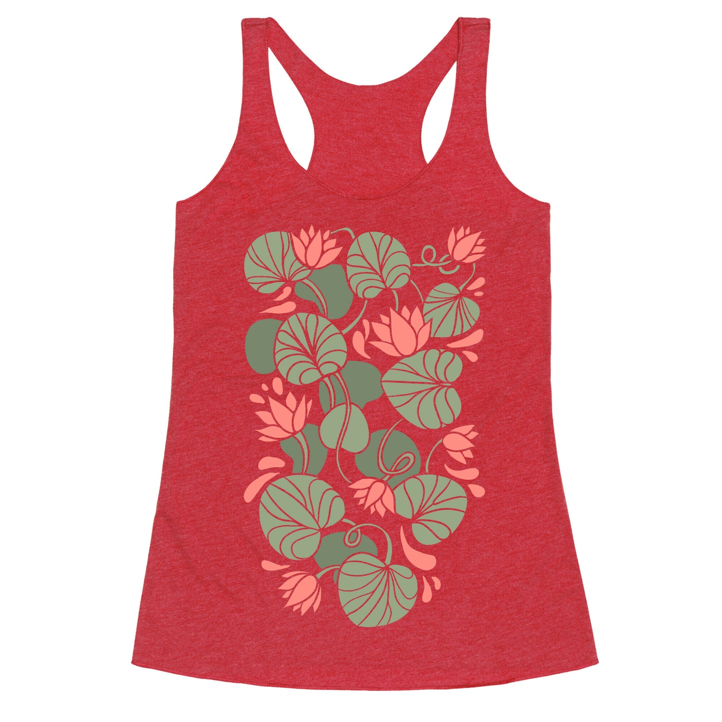 Art Nouveau Water Lilies Racerback Tank