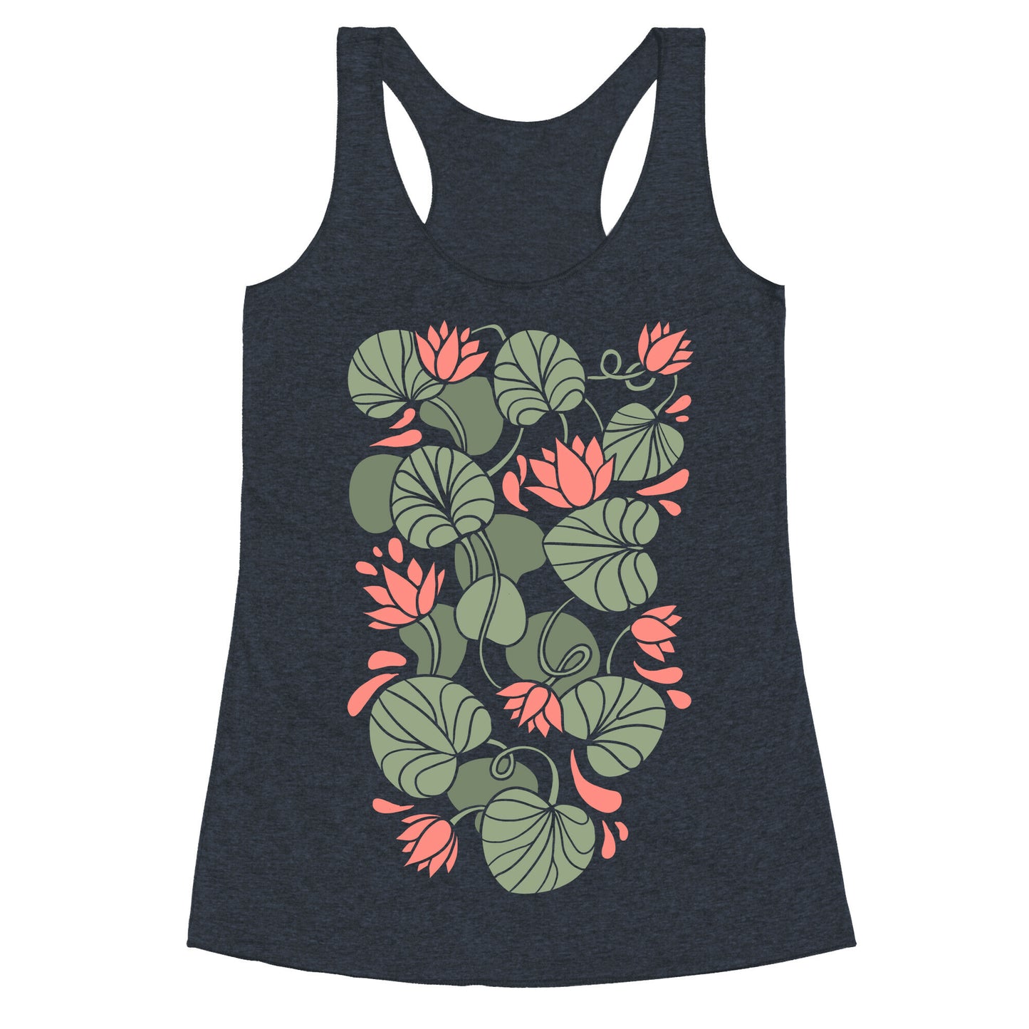 Art Nouveau Water Lilies Racerback Tank