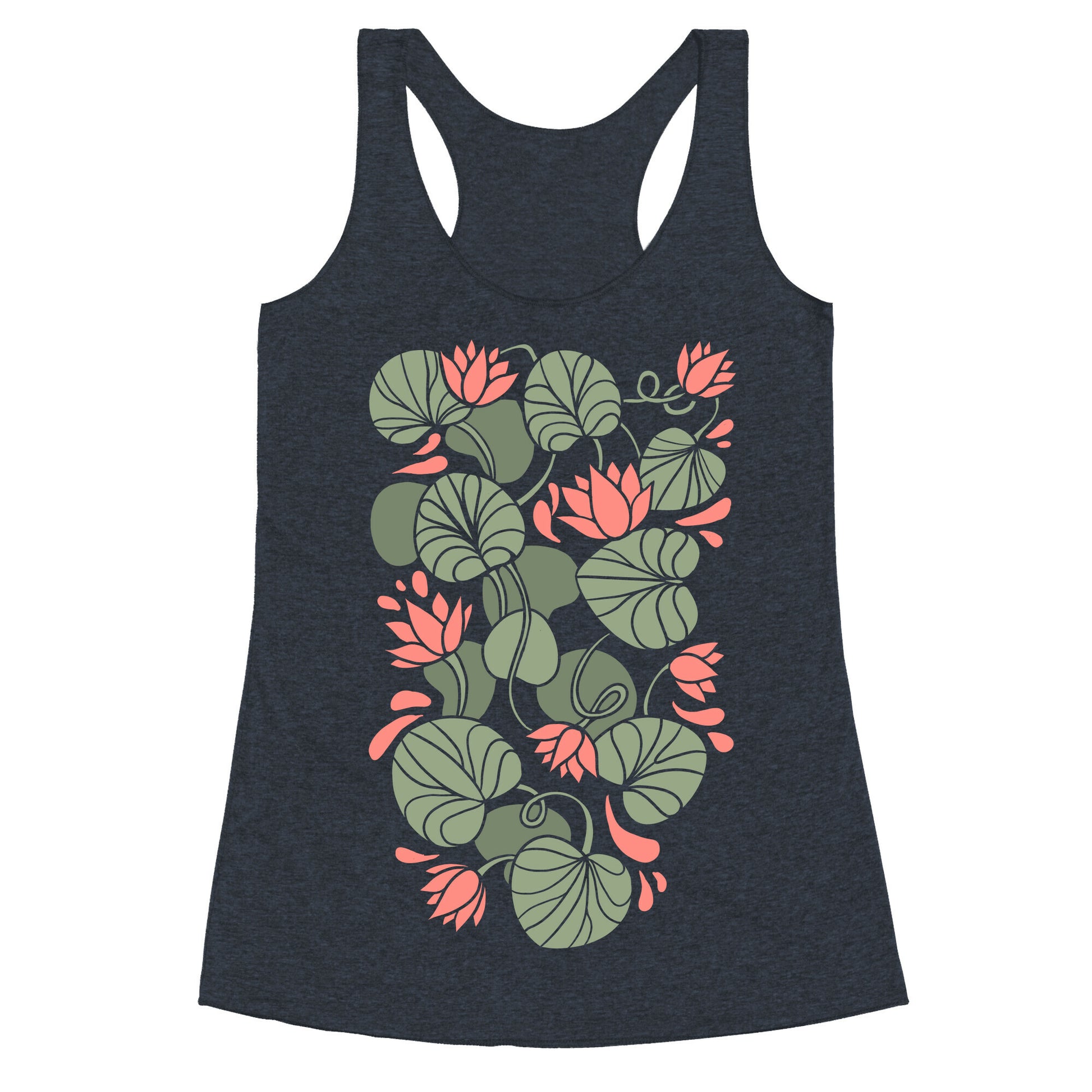 Art Nouveau Water Lilies Racerback Tank