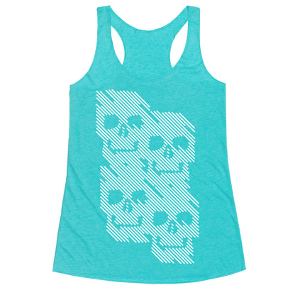 Repeating Skull Bars Racerback Tank