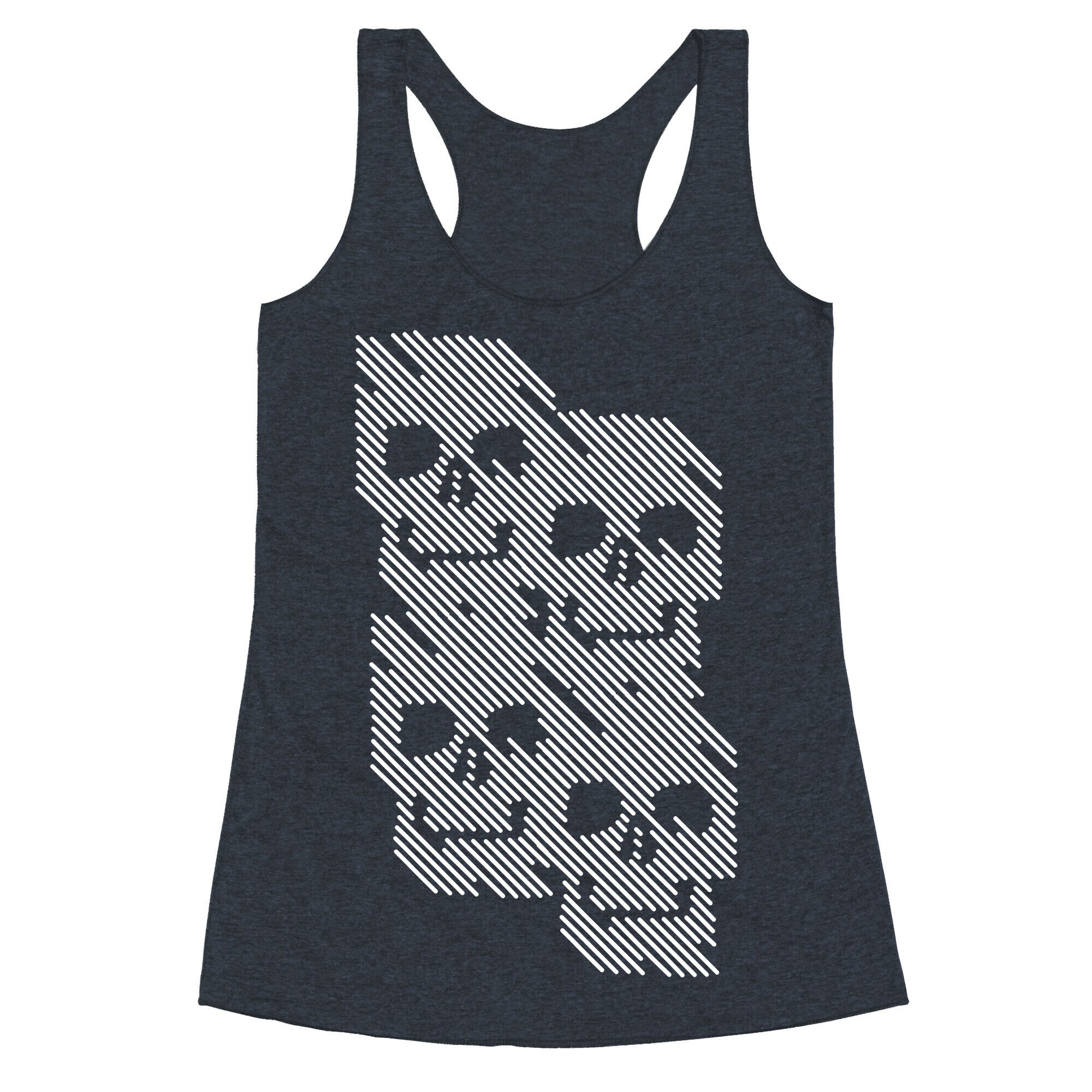 Repeating Skull Bars Racerback Tank