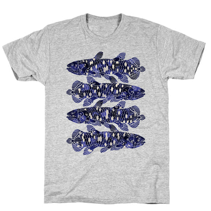 Geometric Jeweled Coelacanth Fish T-Shirt