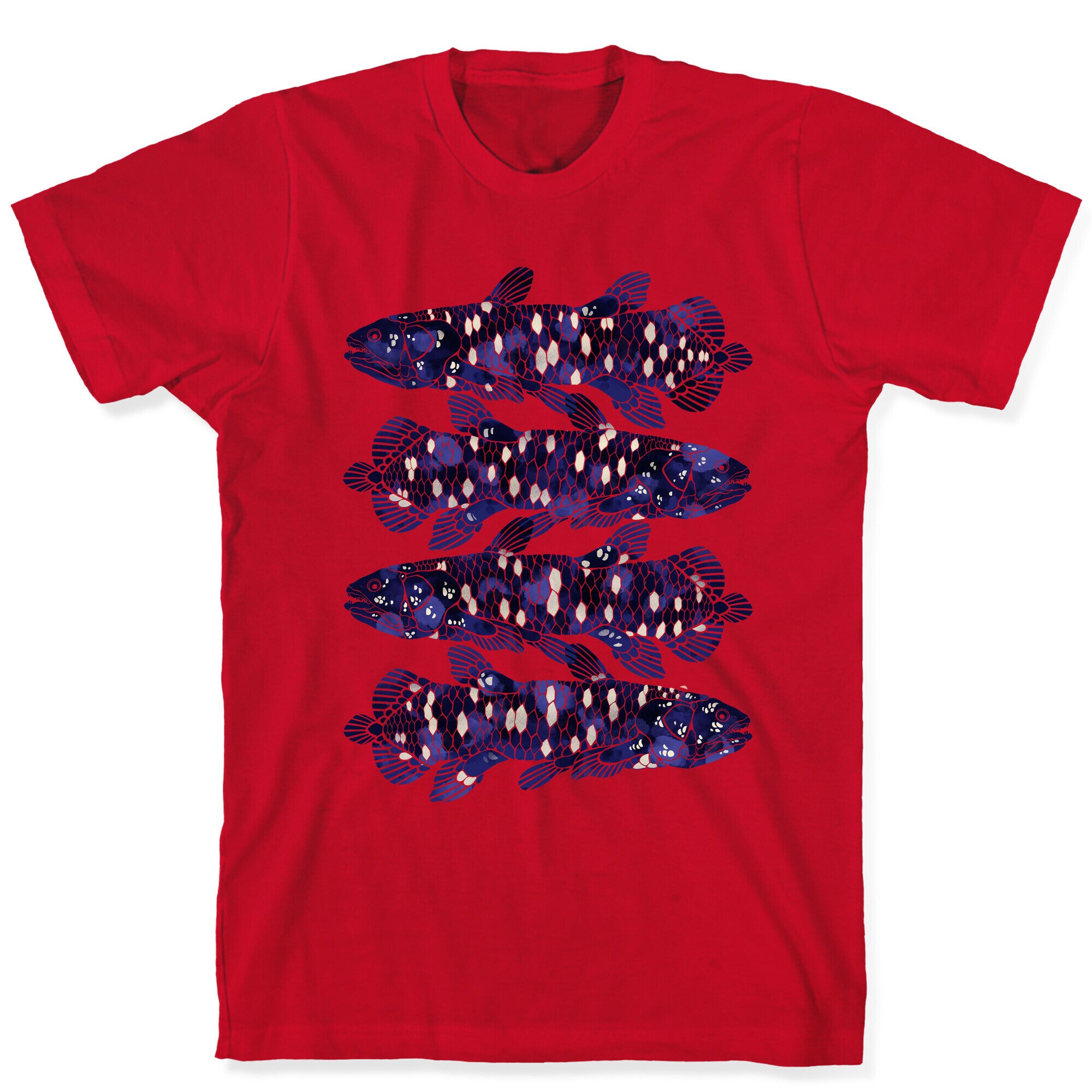 Geometric Jeweled Coelacanth Fish T-Shirt